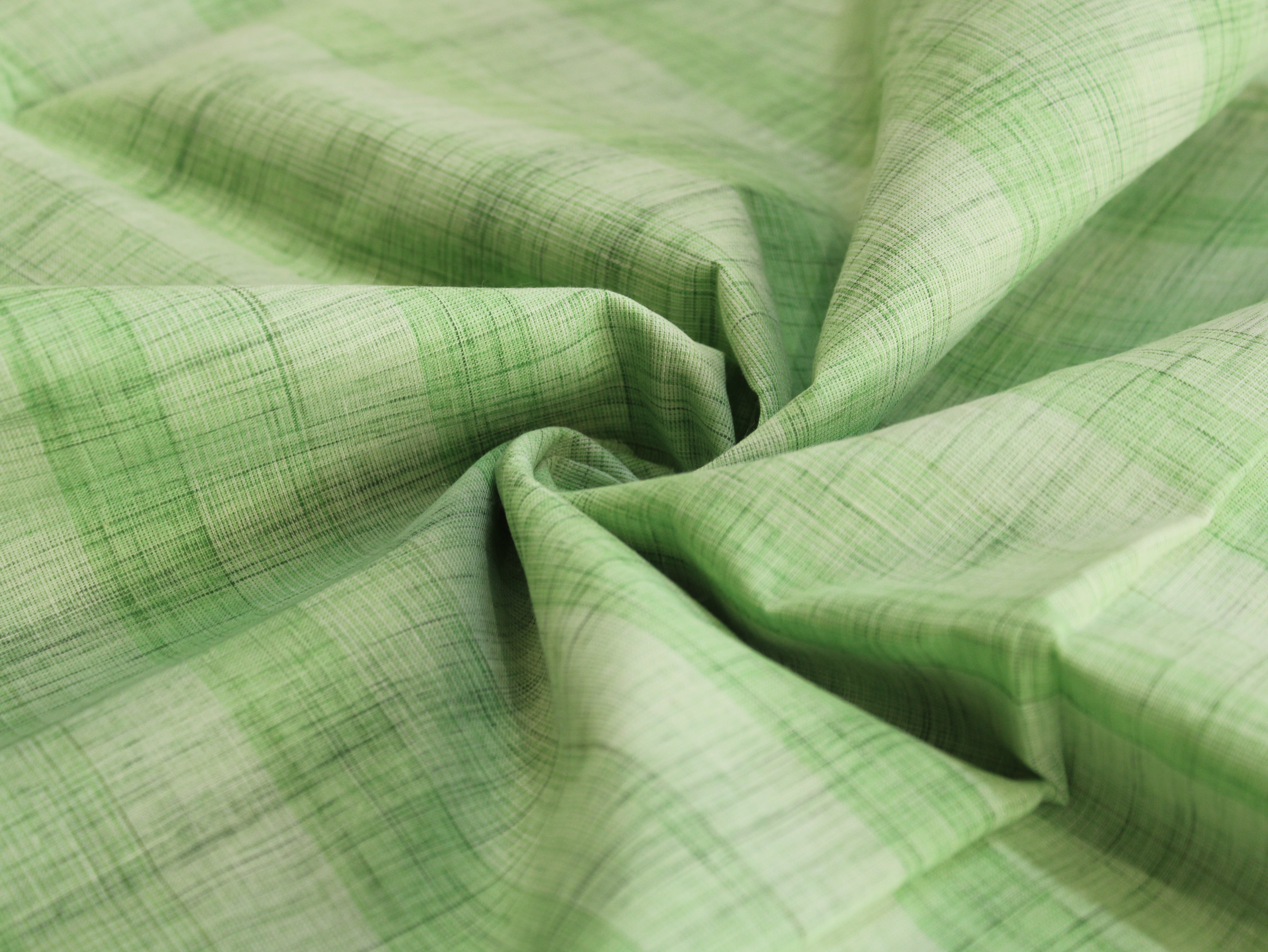 Pure Cotton Handloom Textured Fabric | Mint Meadow | 44 Inch | Non-Washed | 80 GSM