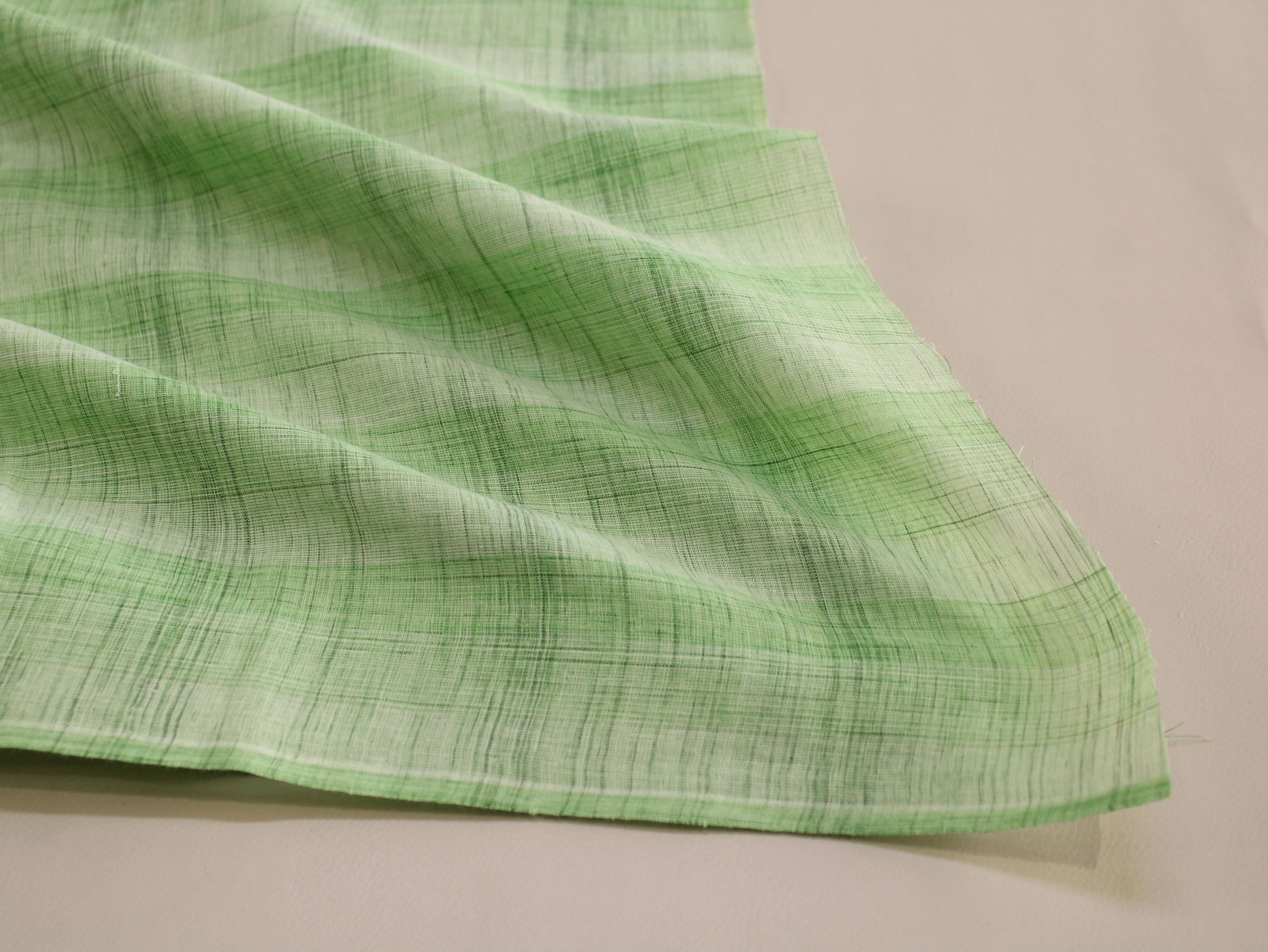 Pure Cotton Handloom Textured Fabric | Mint Meadow | 44 Inch | Non-Washed | 80 GSM