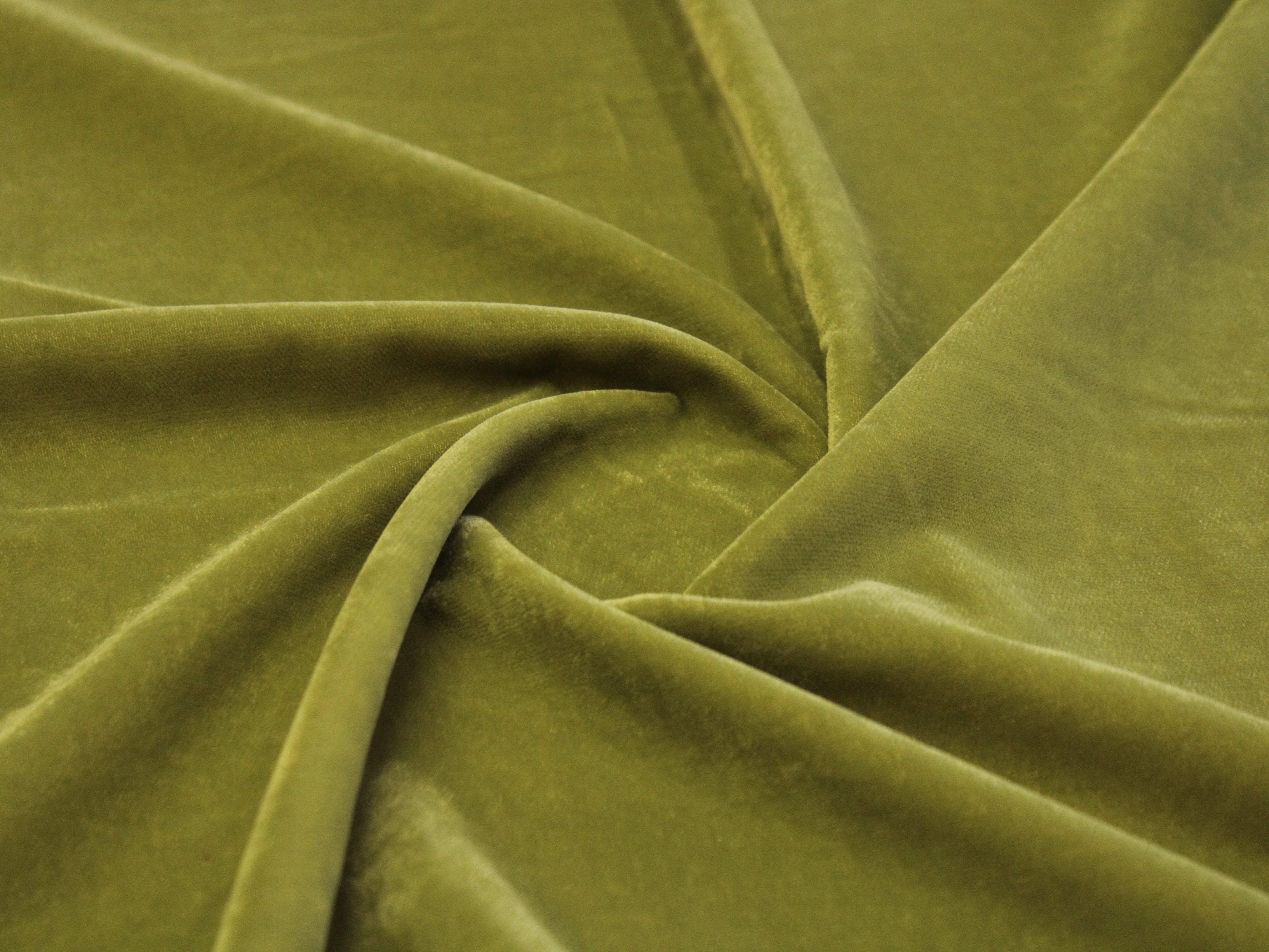 Premium Plain Micro Velvet Fabric - Pista Green - M'Foks
