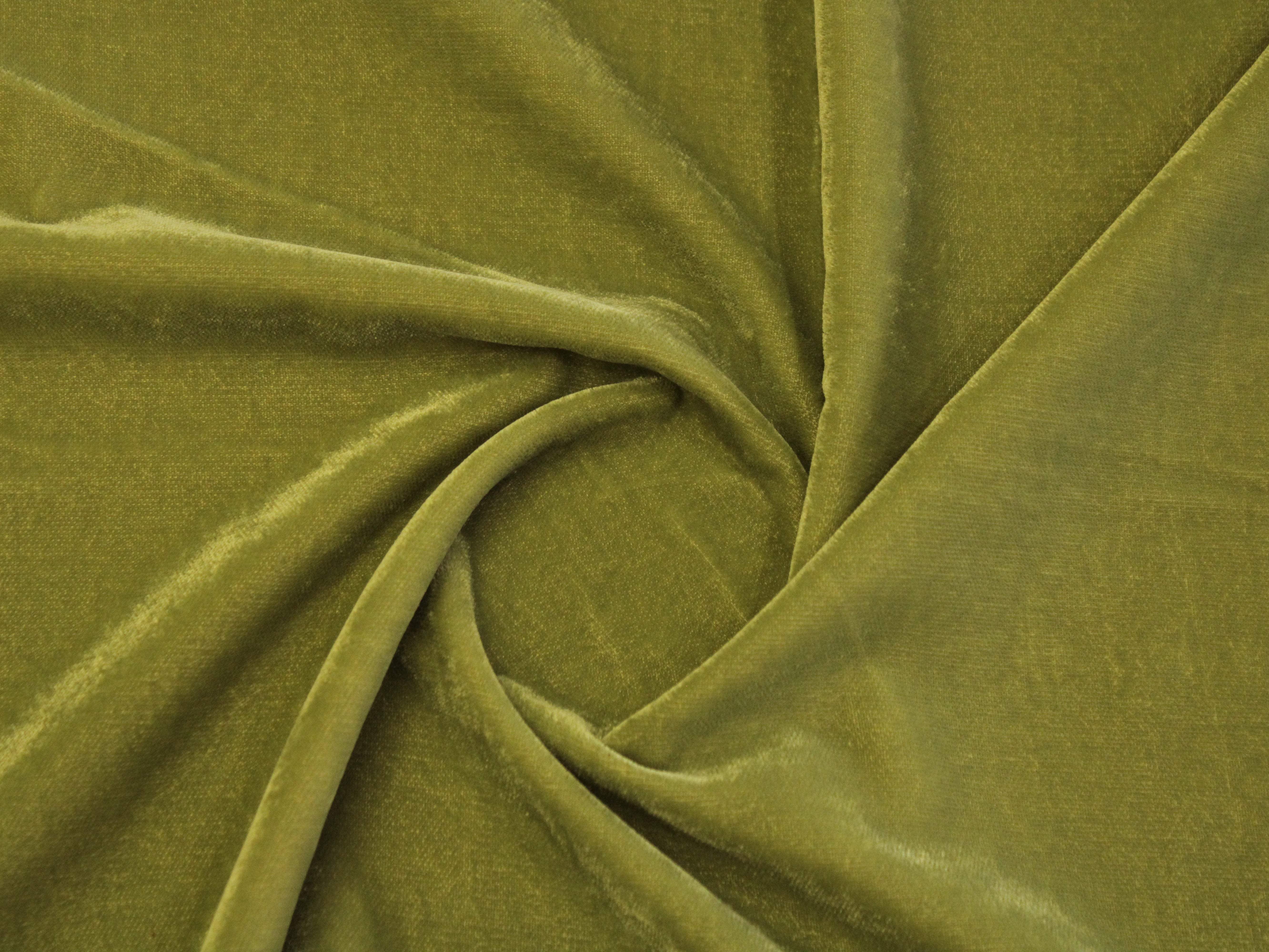 Premium Plain Micro Velvet Fabric - Pista Green - M'Foks