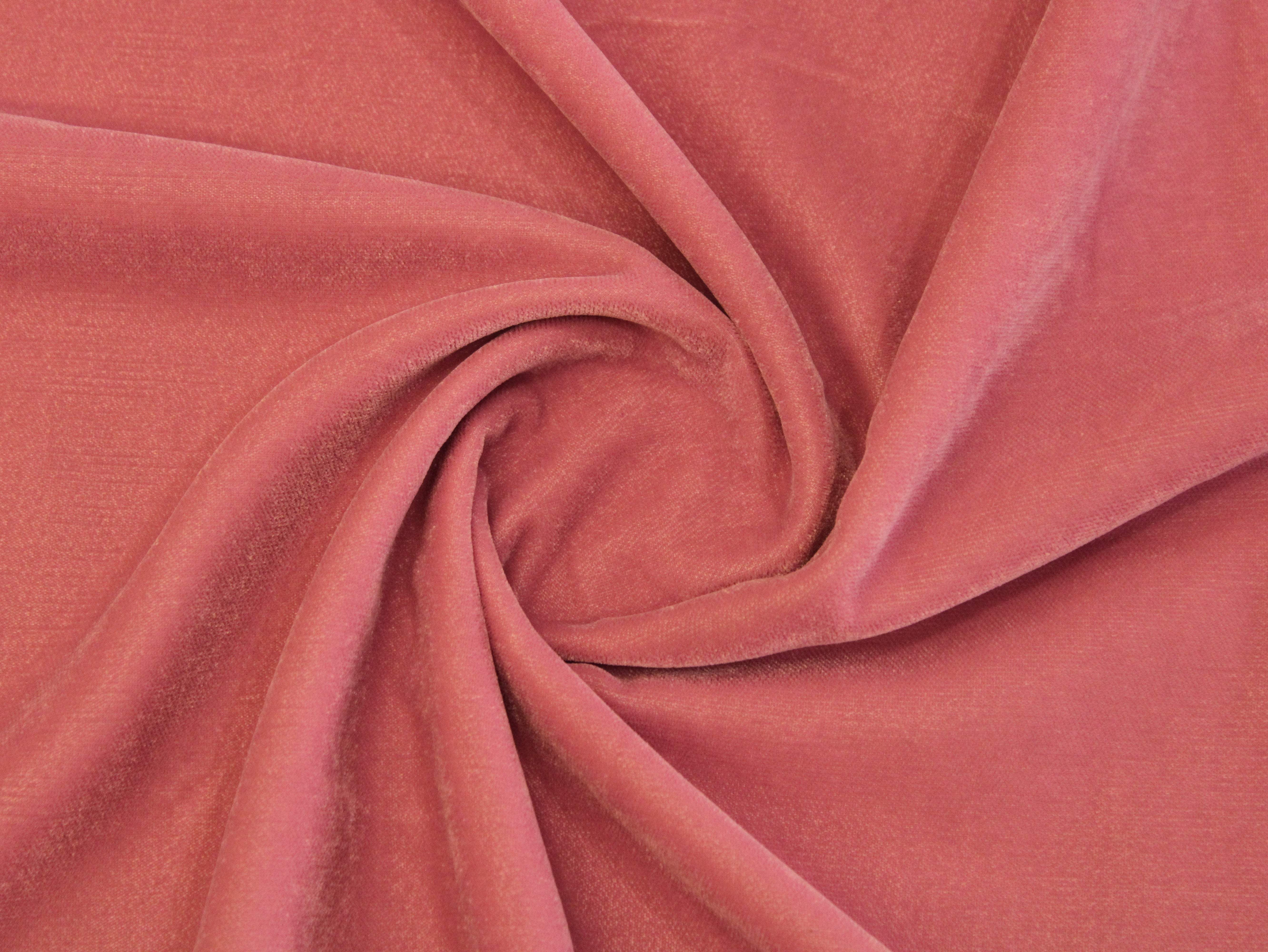 Premium Plain Micro Velvet Fabric - Peach - M'Foks