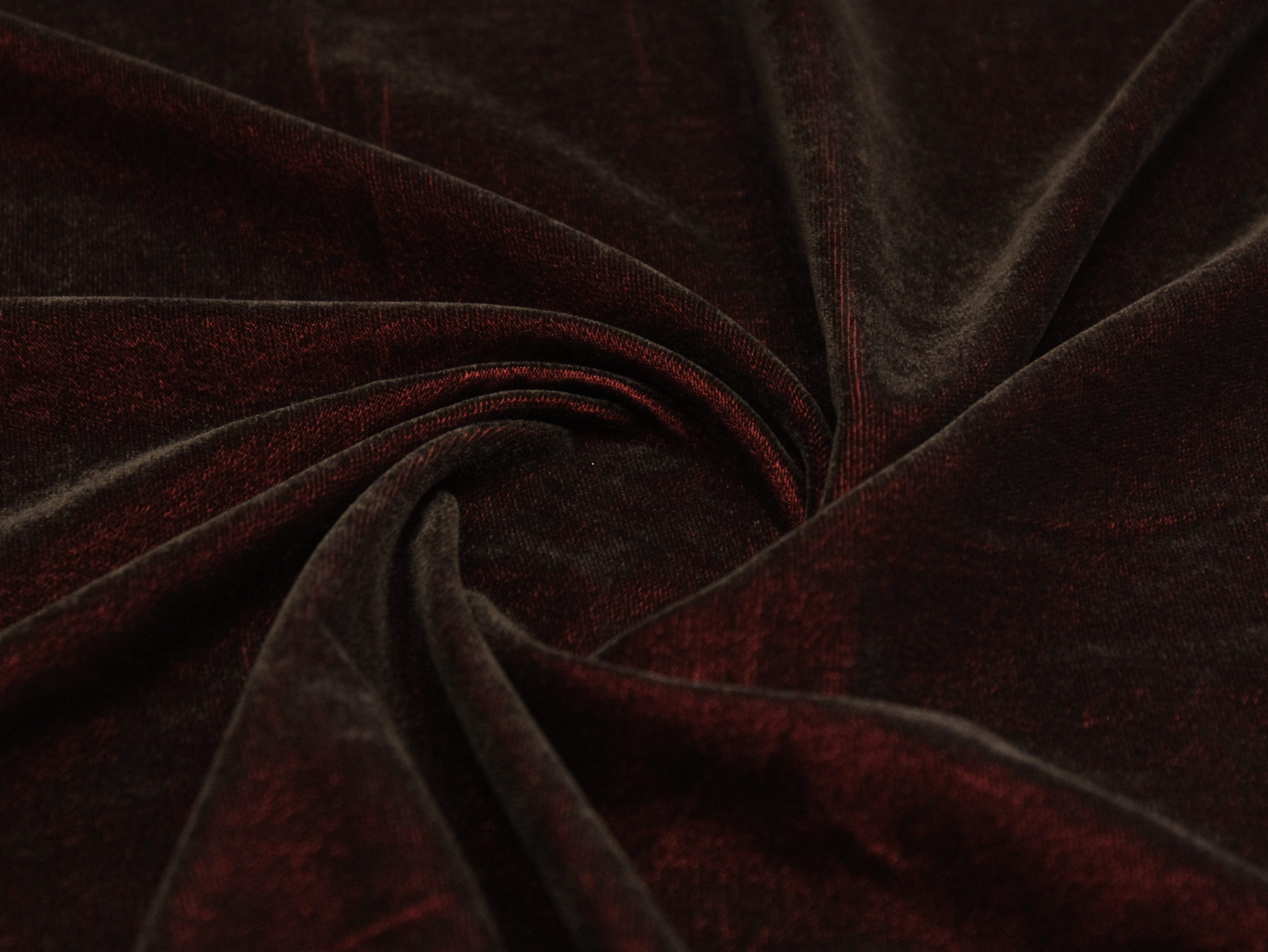 Premium Plain Micro Velvet Fabric - Dark Maroon - M'Foks