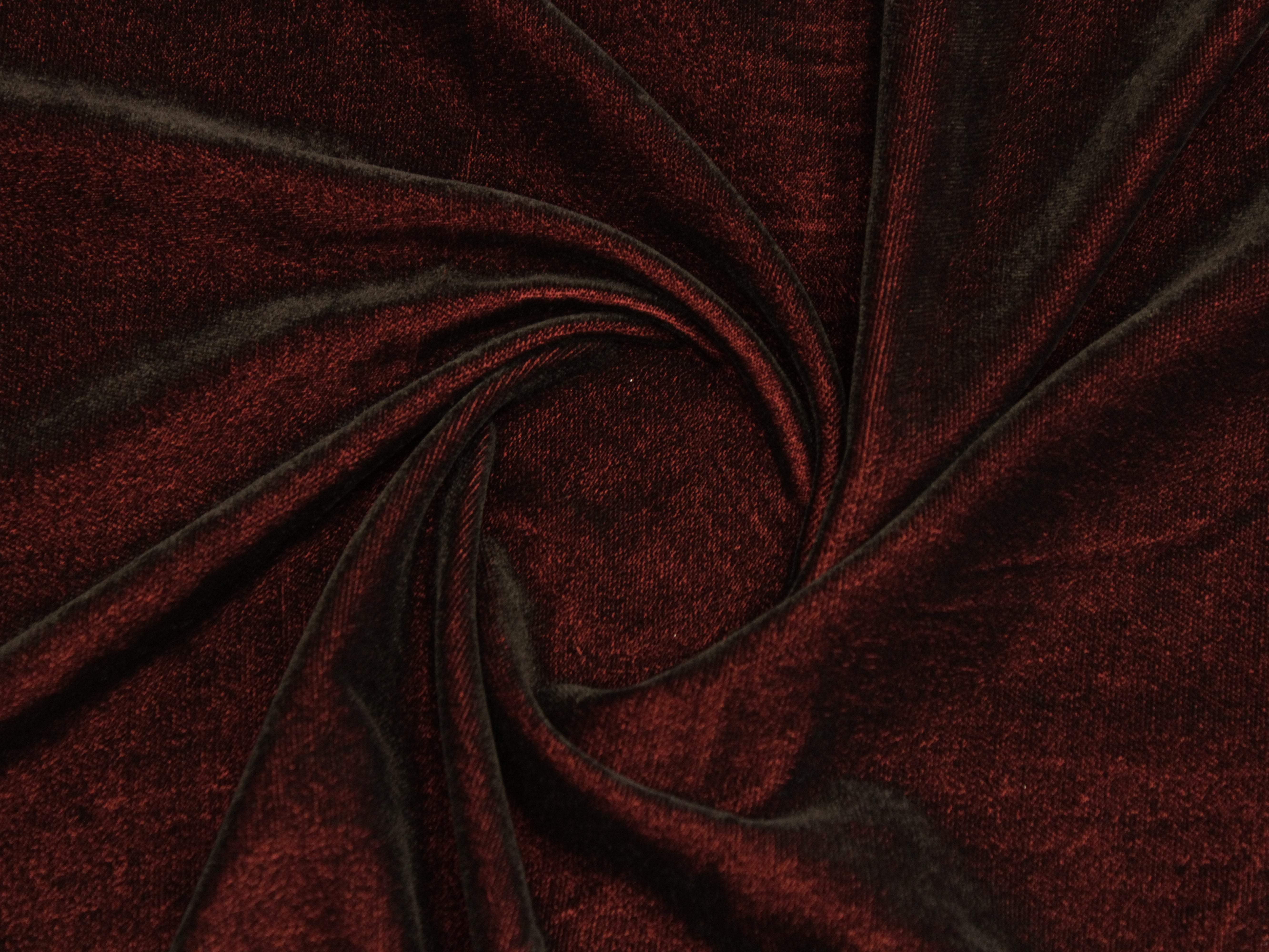 Premium Plain Micro Velvet Fabric - Dark Maroon - M'Foks