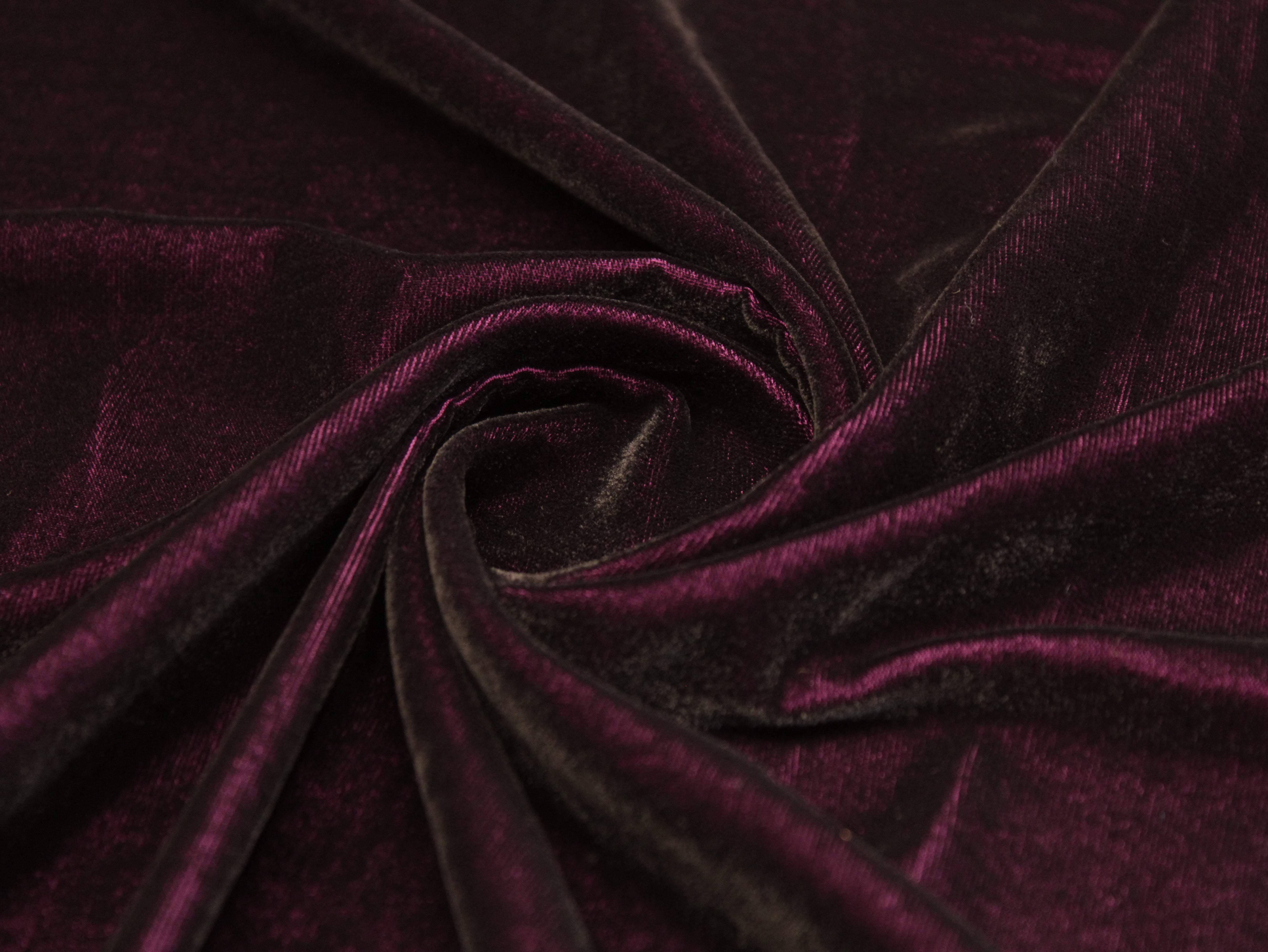 Premium Plain Micro Velvet Fabric - Wine - M'Foks
