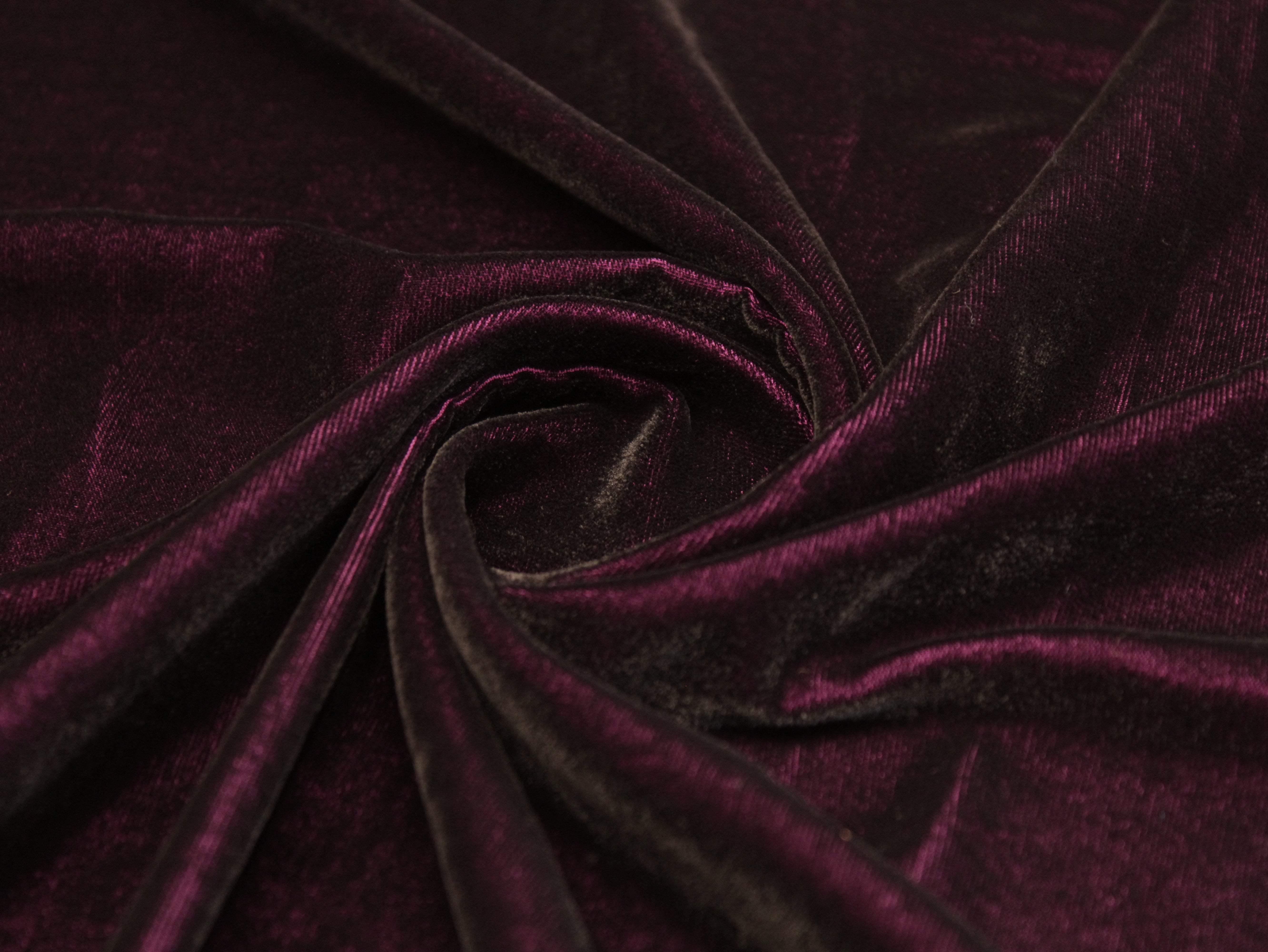 Premium Plain Micro Velvet Fabric - Wine - M'Foks