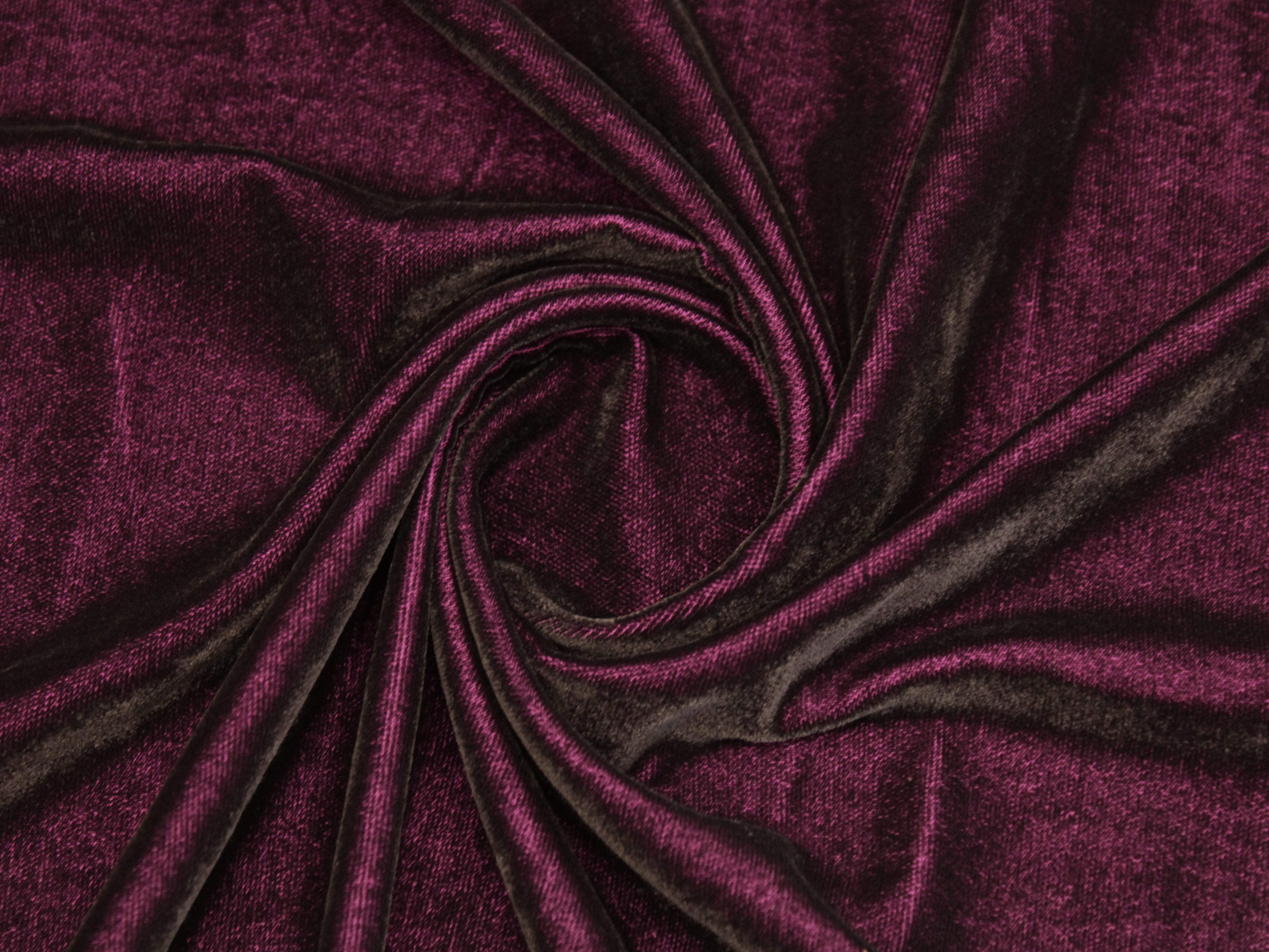 Premium Plain Micro Velvet Fabric - Wine - M'Foks
