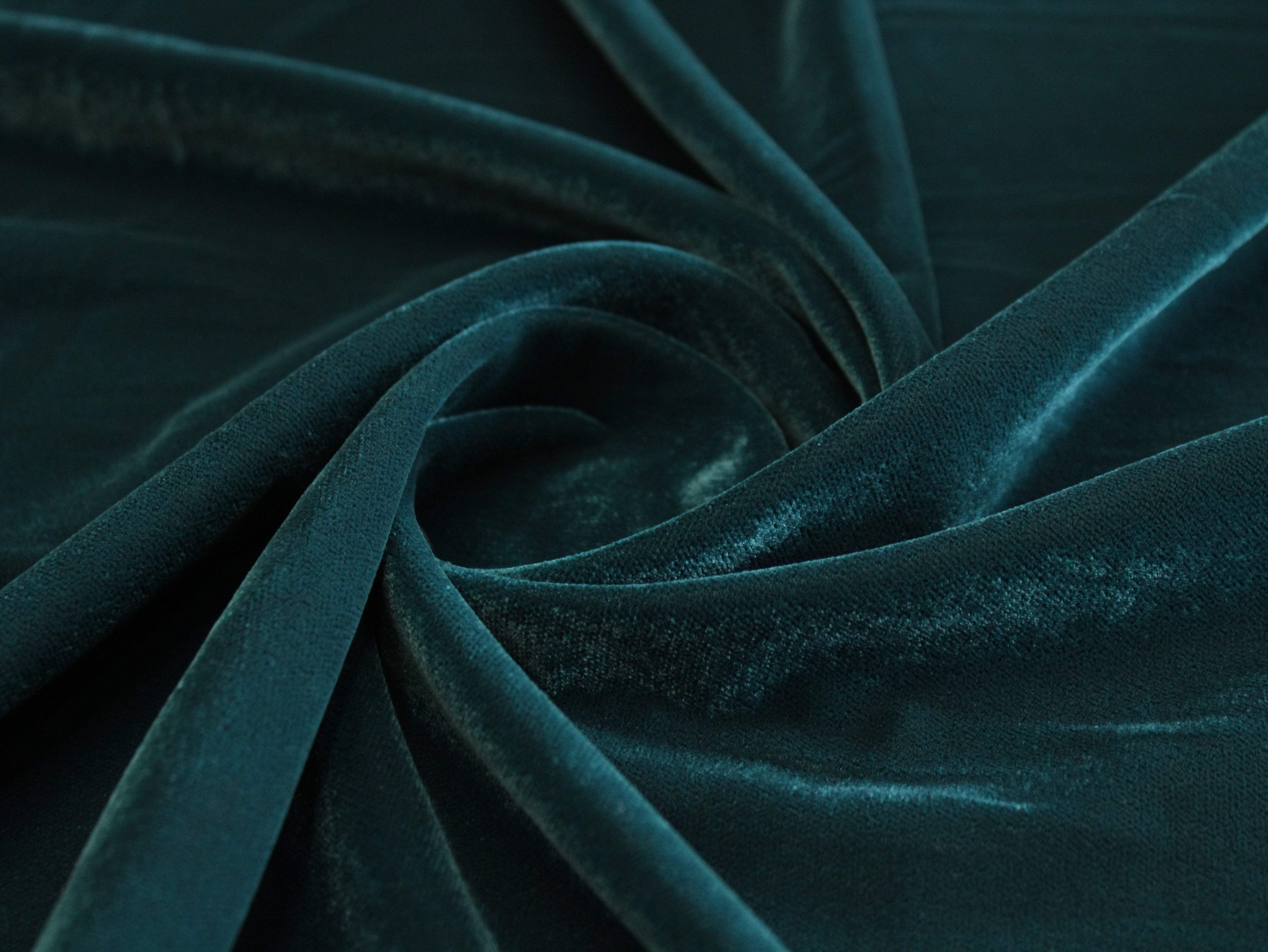 Premium Plain Micro Velvet Fabric - Peacock Green - M'Foks
