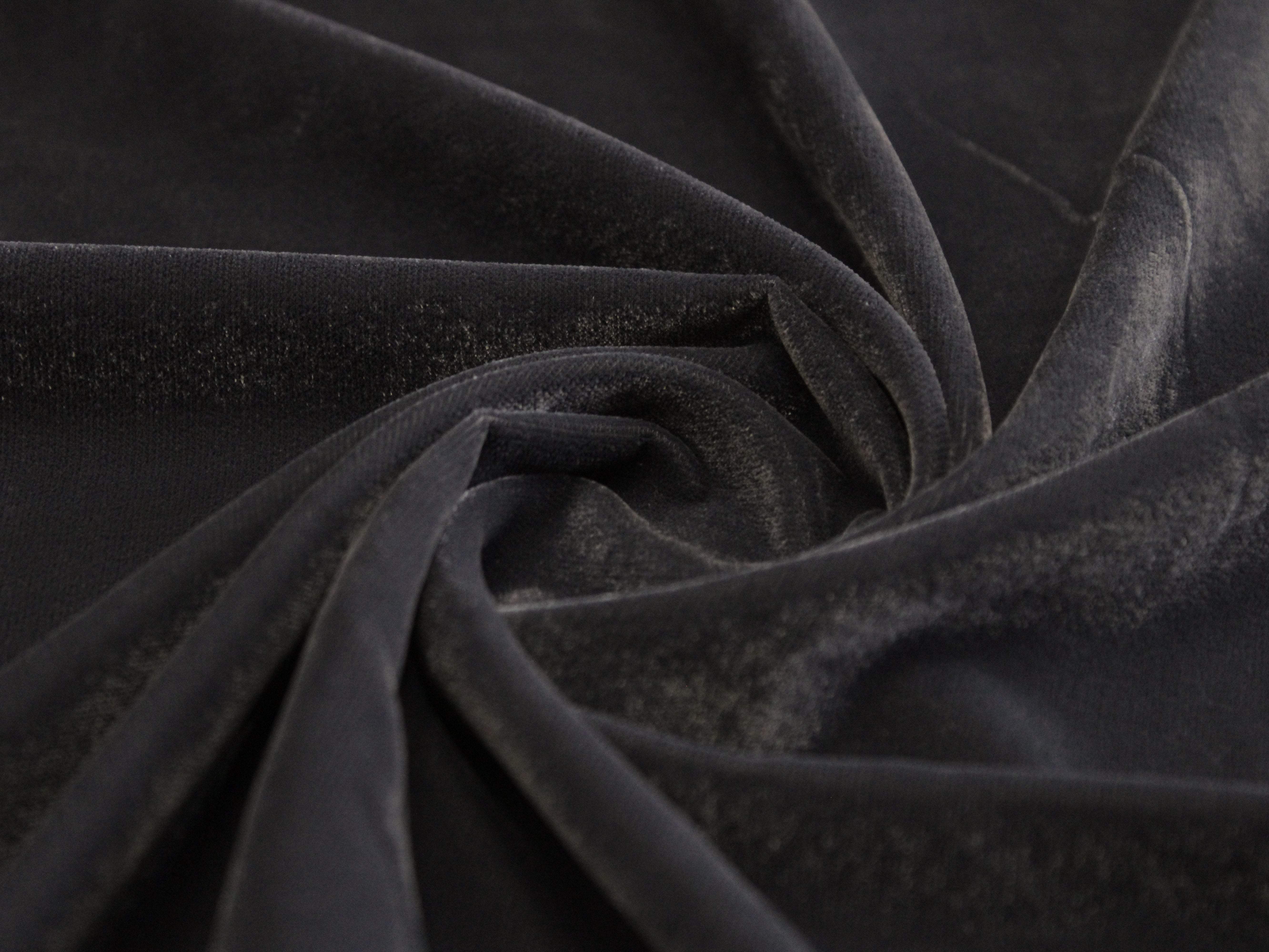 Premium Plain Micro Velvet Fabric - Grey - M'Foks
