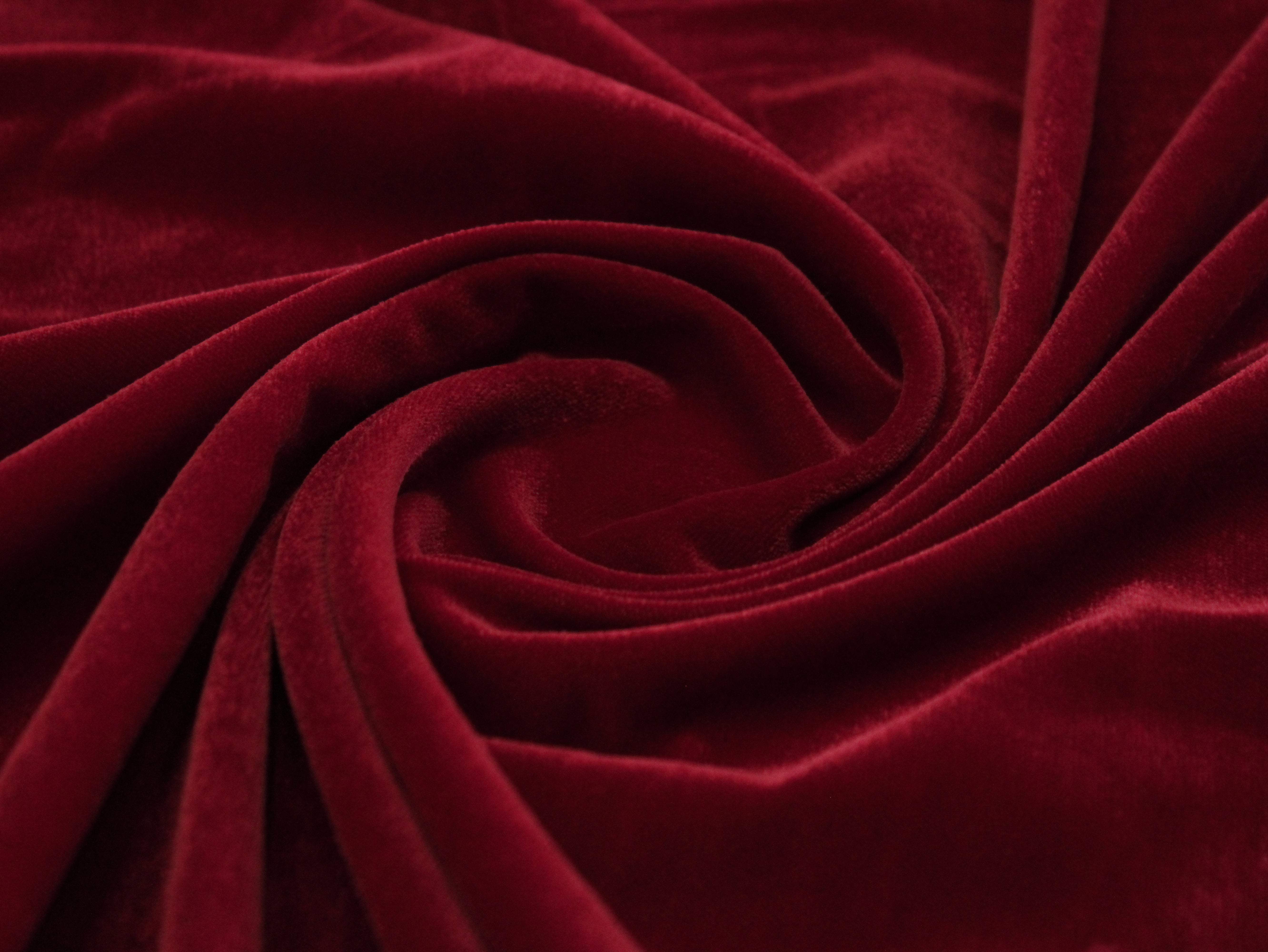 Premium Plain Micro Velvet Fabric - Blood Red - M'Foks