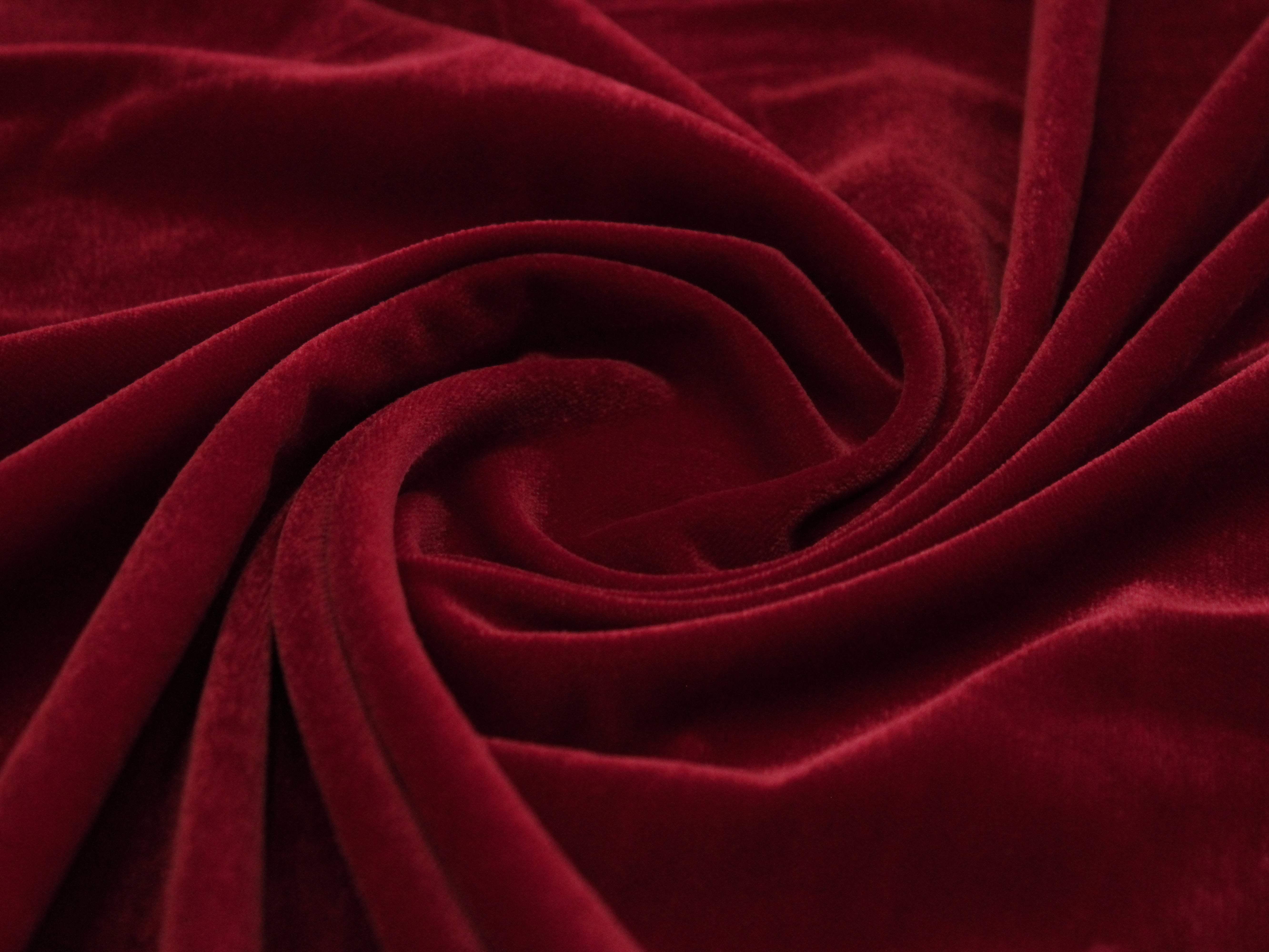 Premium Plain Micro Velvet Fabric - Blood Red - M'Foks