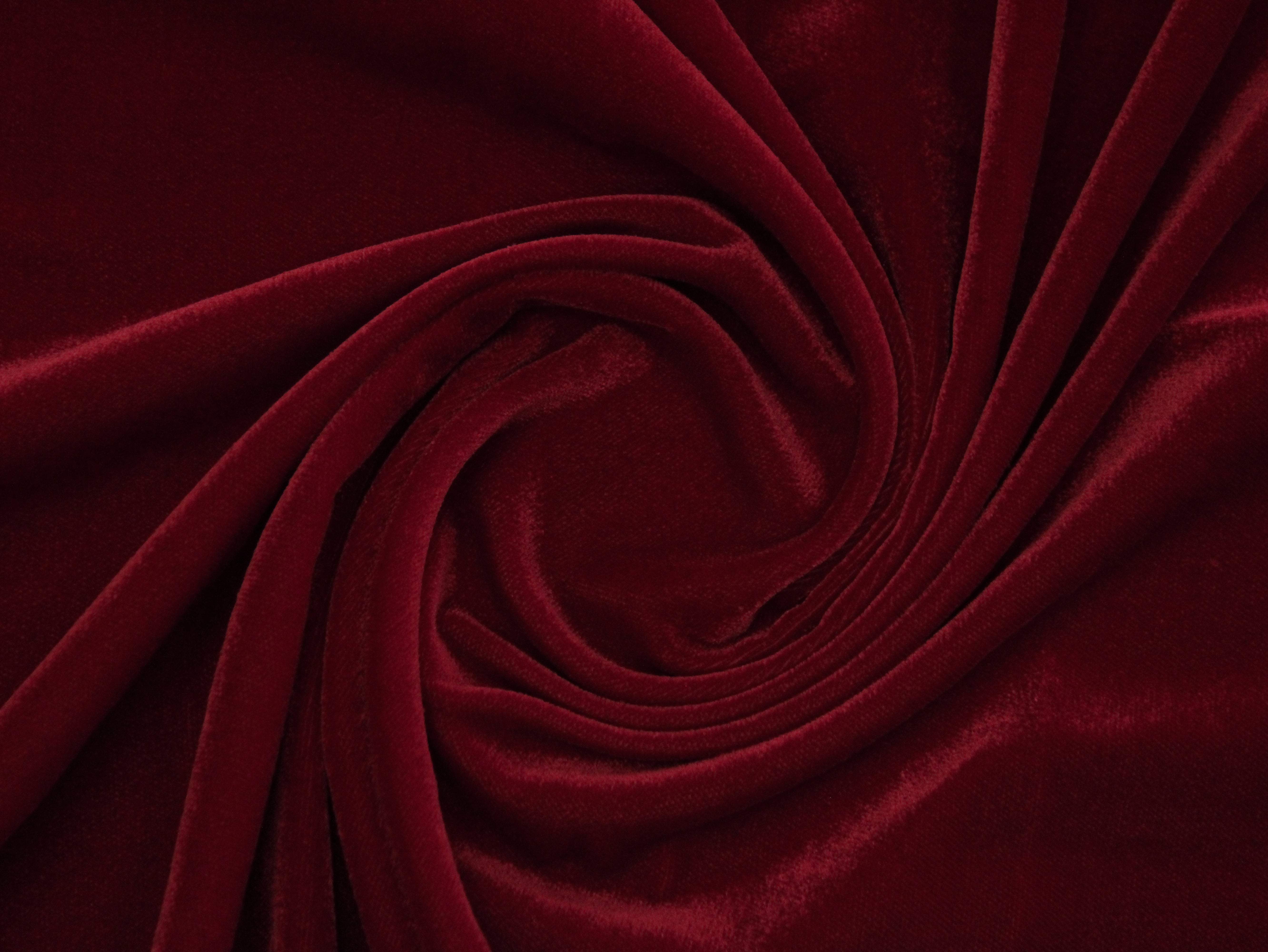 Premium Plain Micro Velvet Fabric - Blood Red - M'Foks