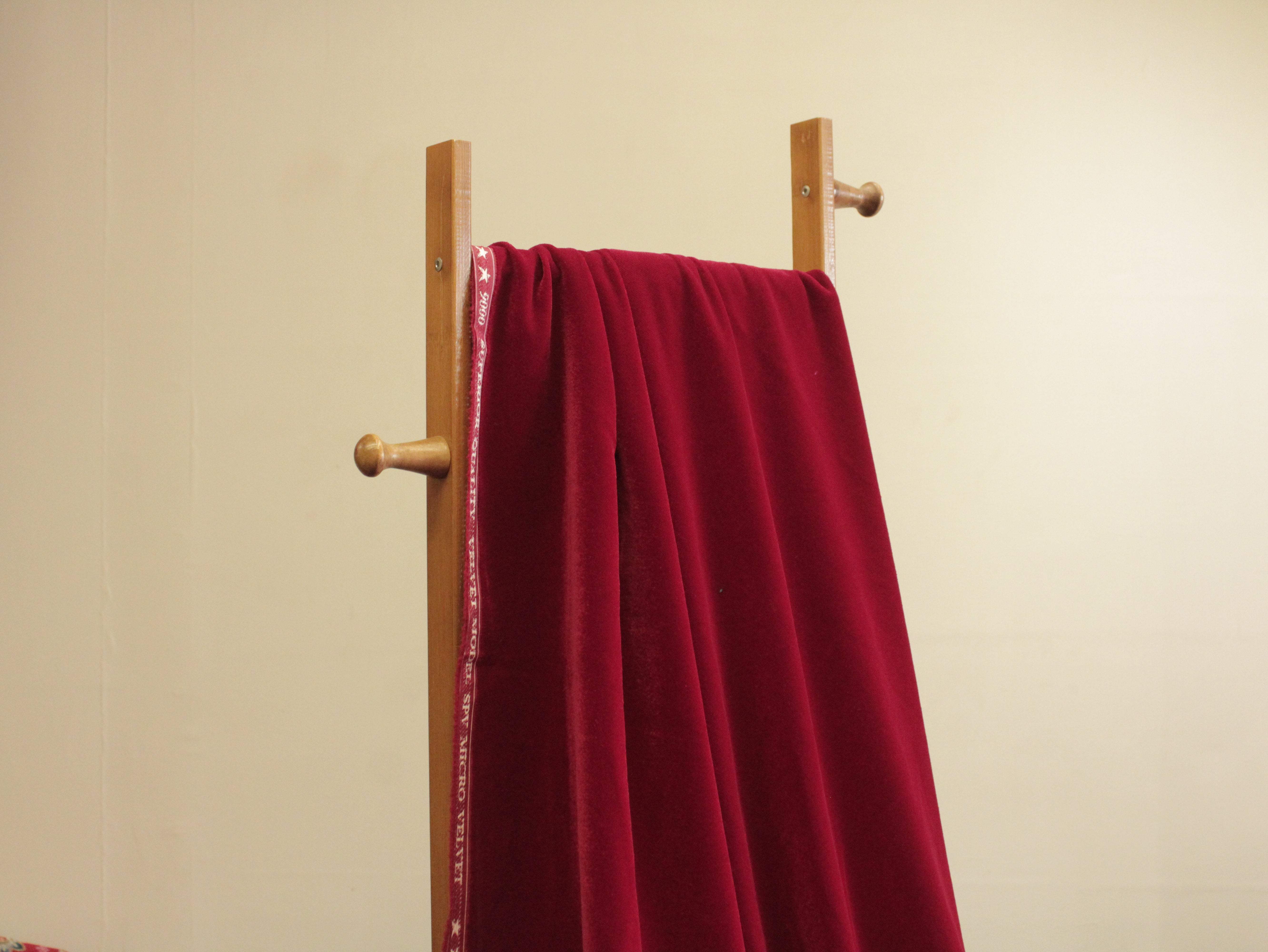 Premium Plain Micro Velvet Fabric - Blood Red - M'Foks