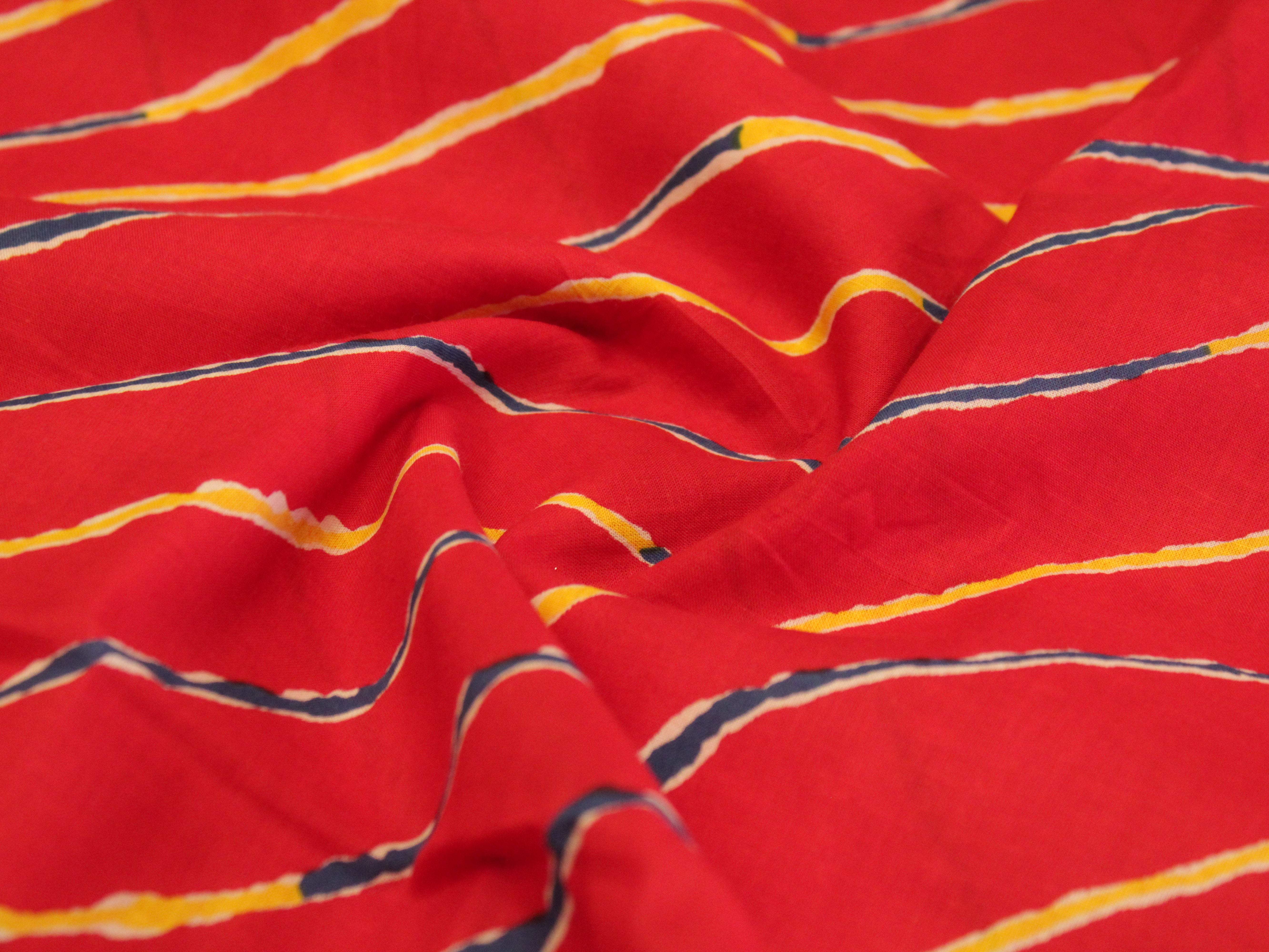 Premium cotton leheriya printed fabric - M'Foks