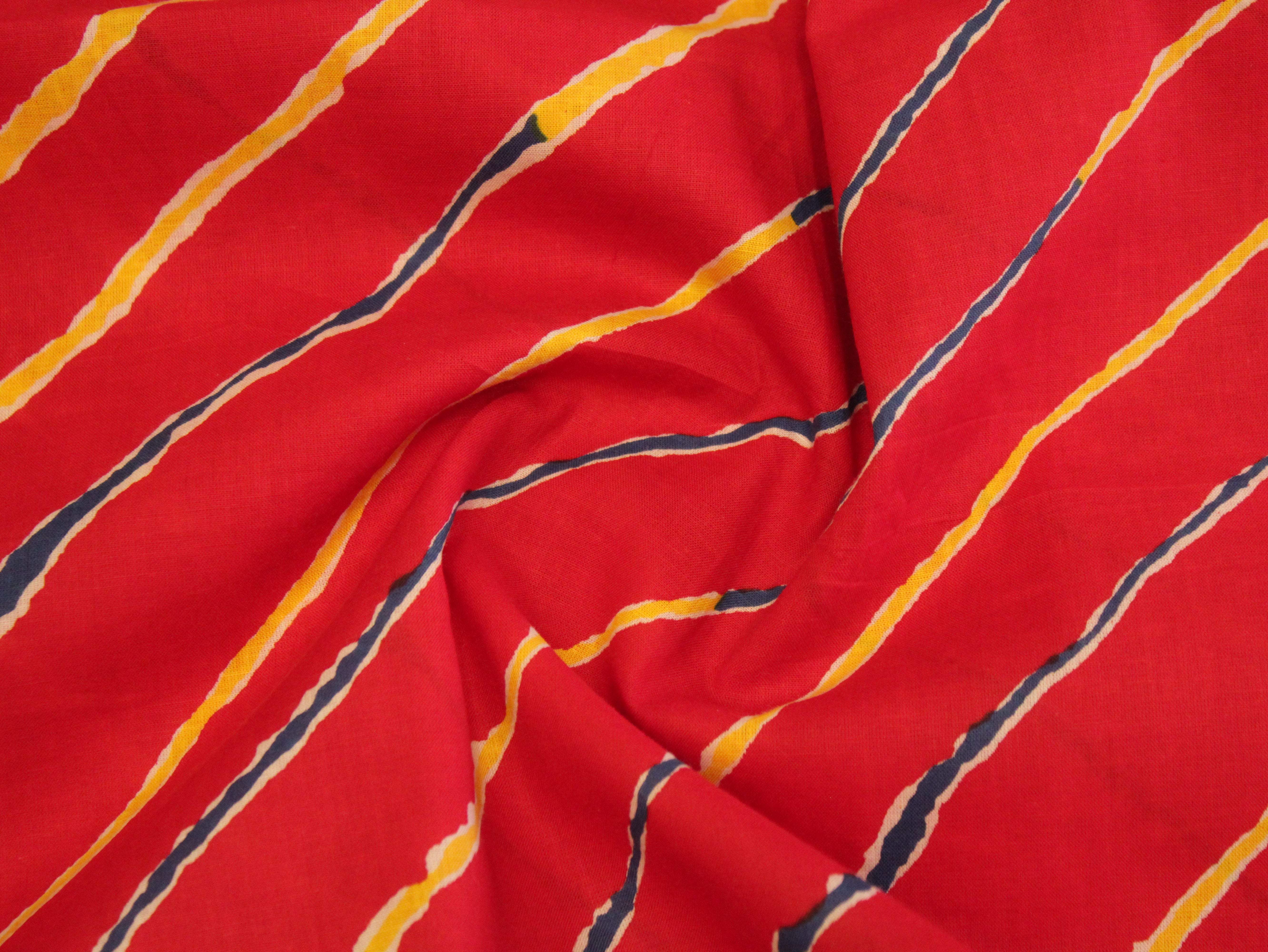 Premium cotton leheriya printed fabric - M'Foks