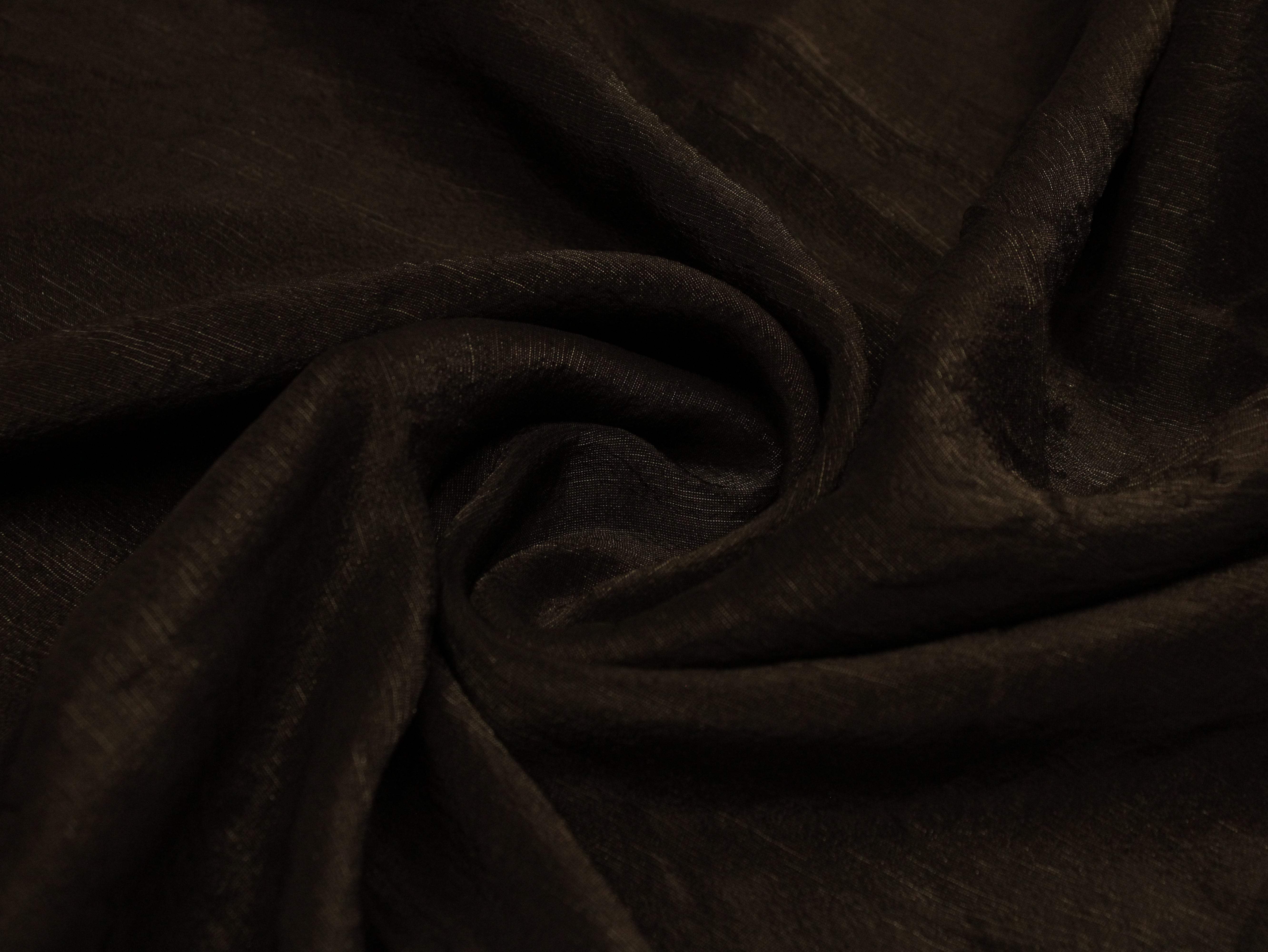 Plain dyed Tissue Silk Fabric - Coffee - M'Foks
