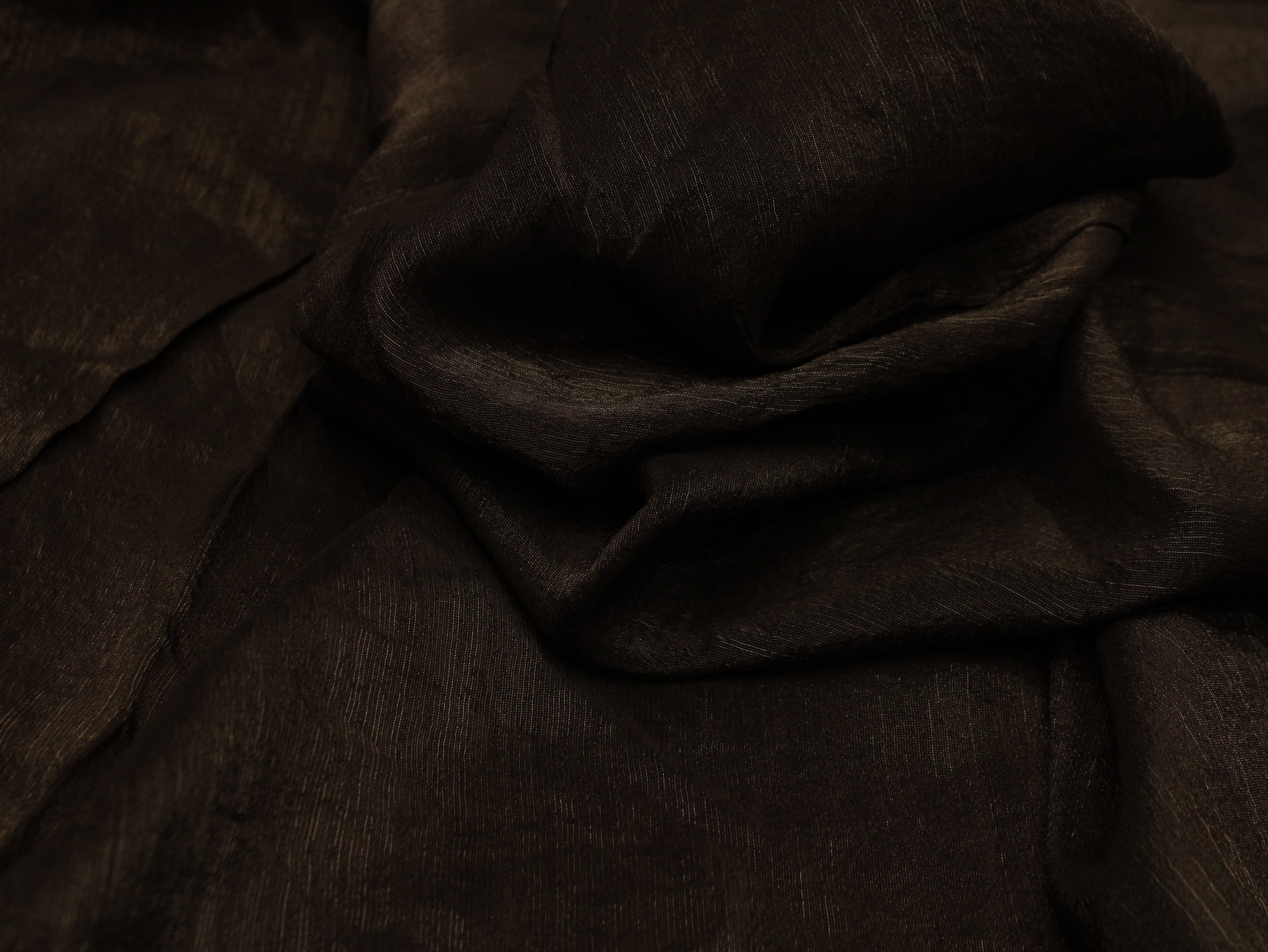 Plain dyed Tissue Silk Fabric - Coffee