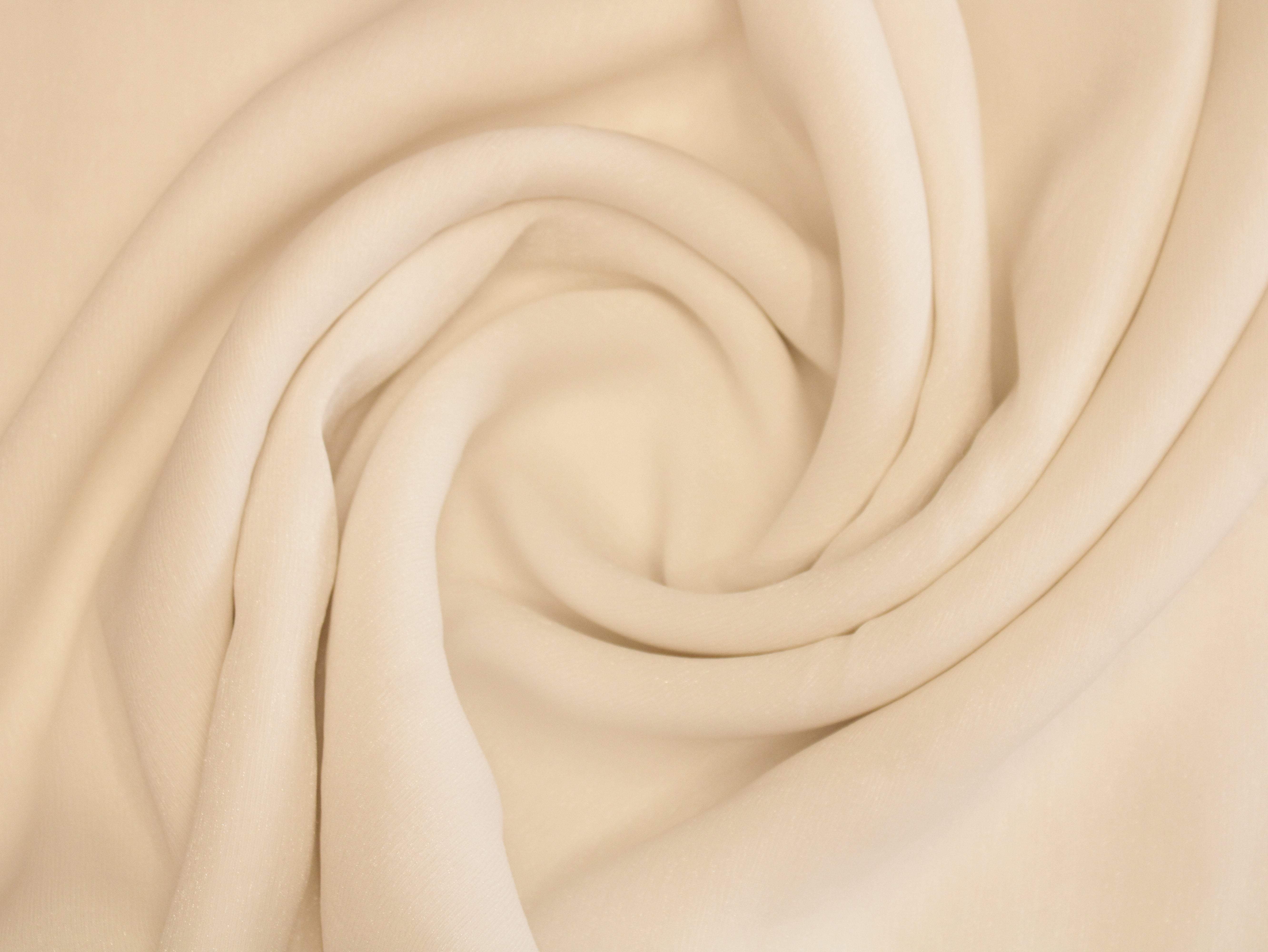 Plain Glitter Chinon Fabric - White Dyeable - M'Foks