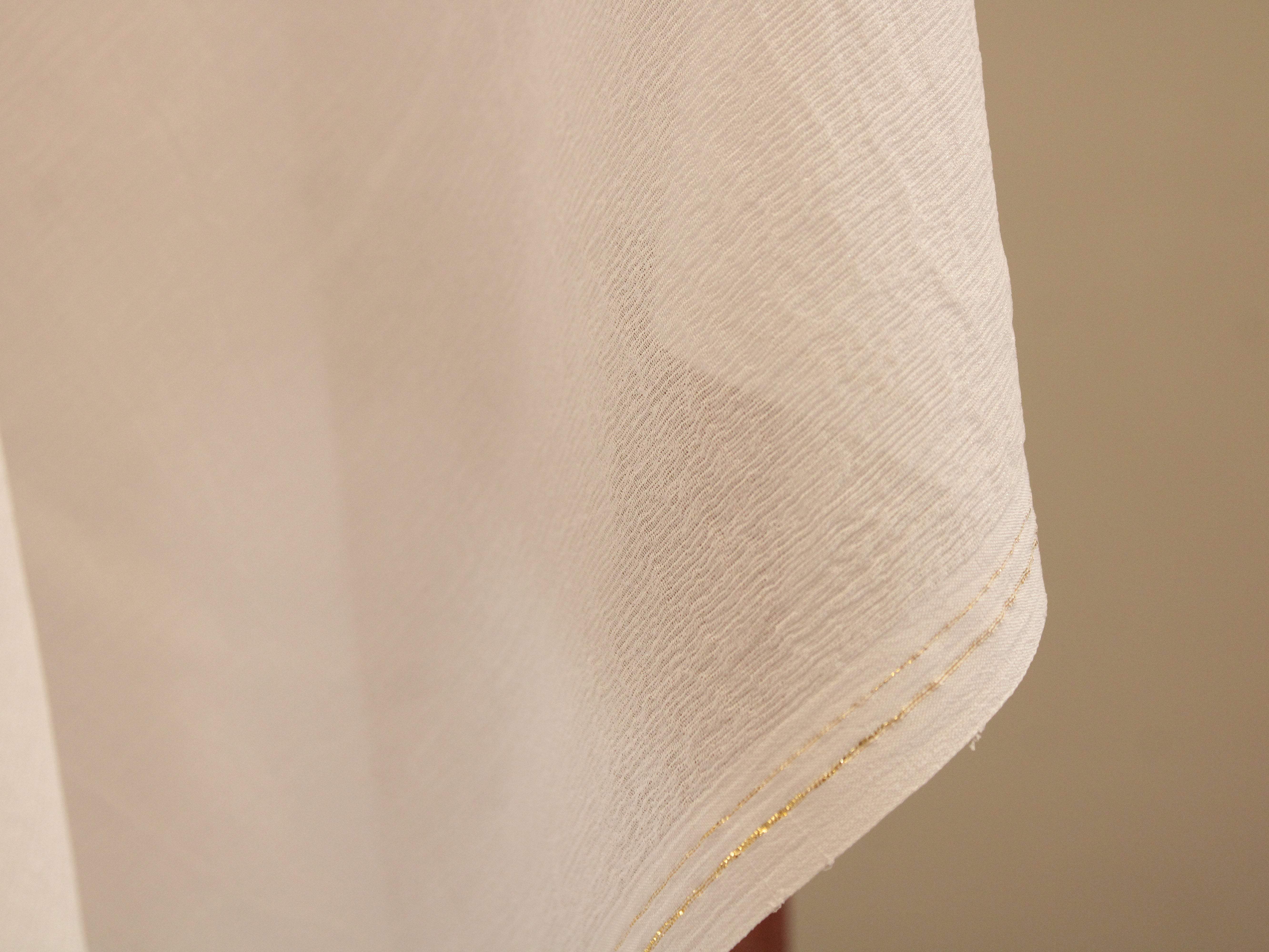 Plain Glitter Chinon Fabric - White Dyeable - M'Foks