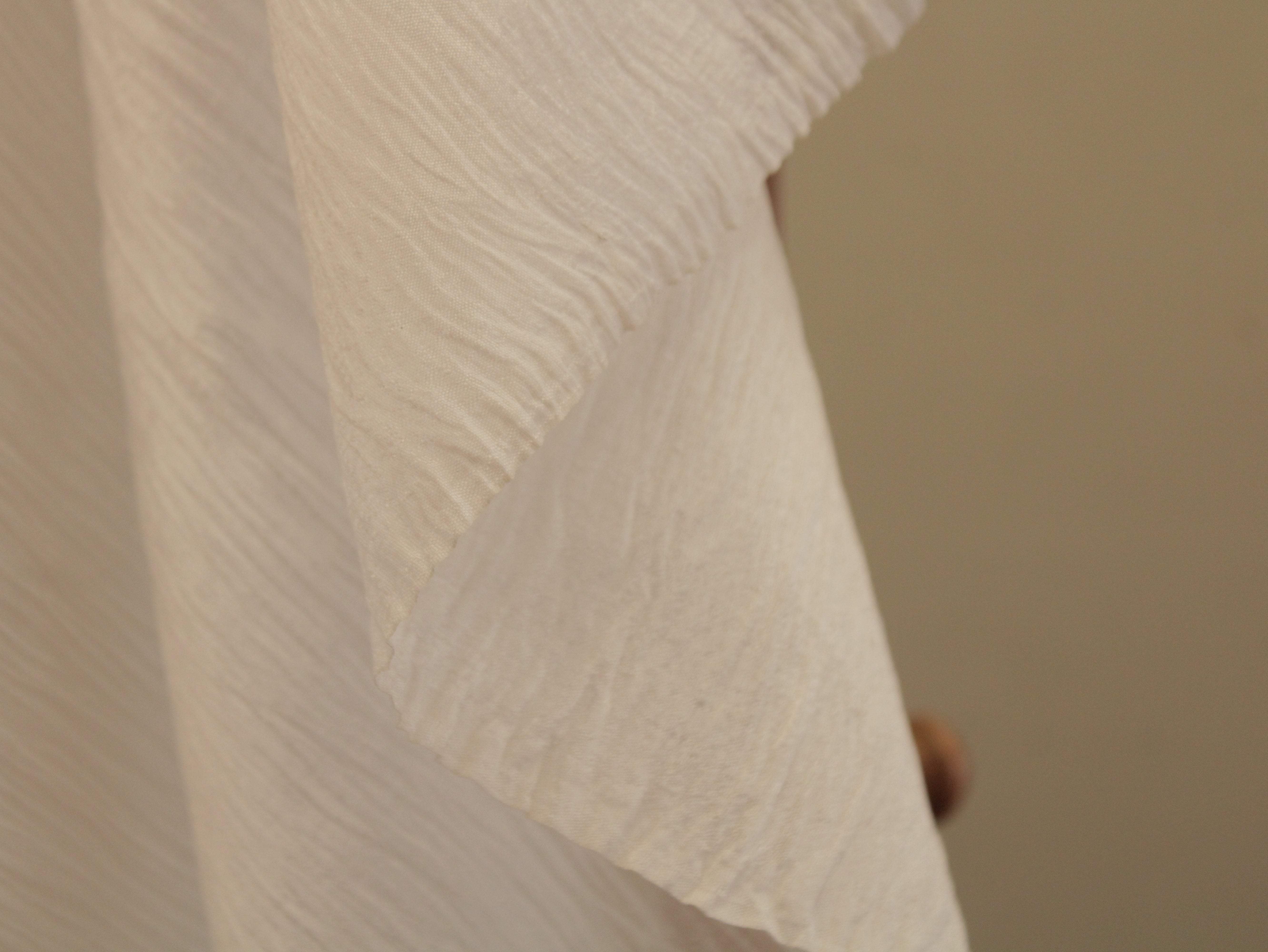 Crush Silk Fabric - White Dyeable - M'Foks