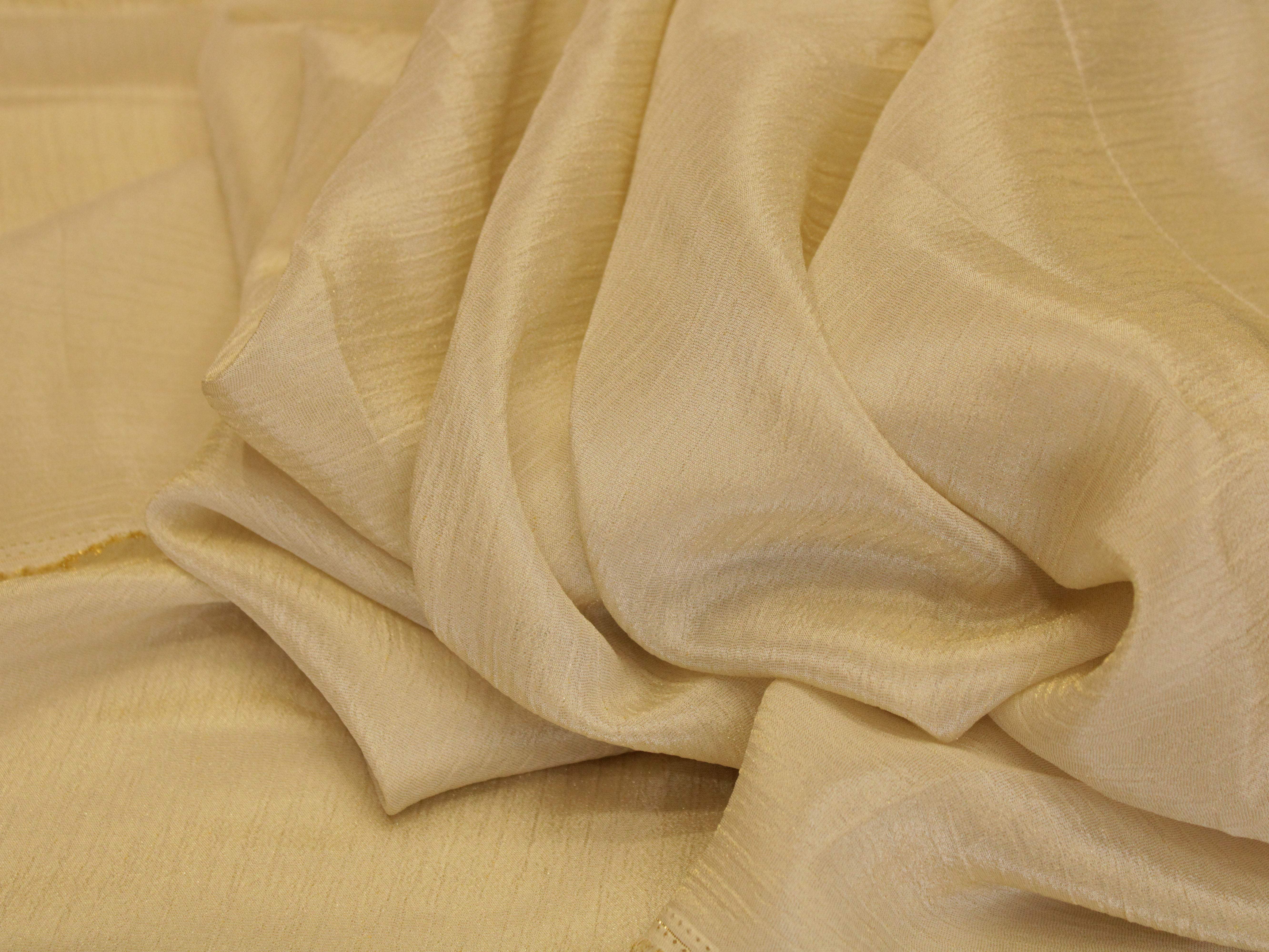 Dyeable Crush Tissue Silk Fabric - Golden - M'Foks