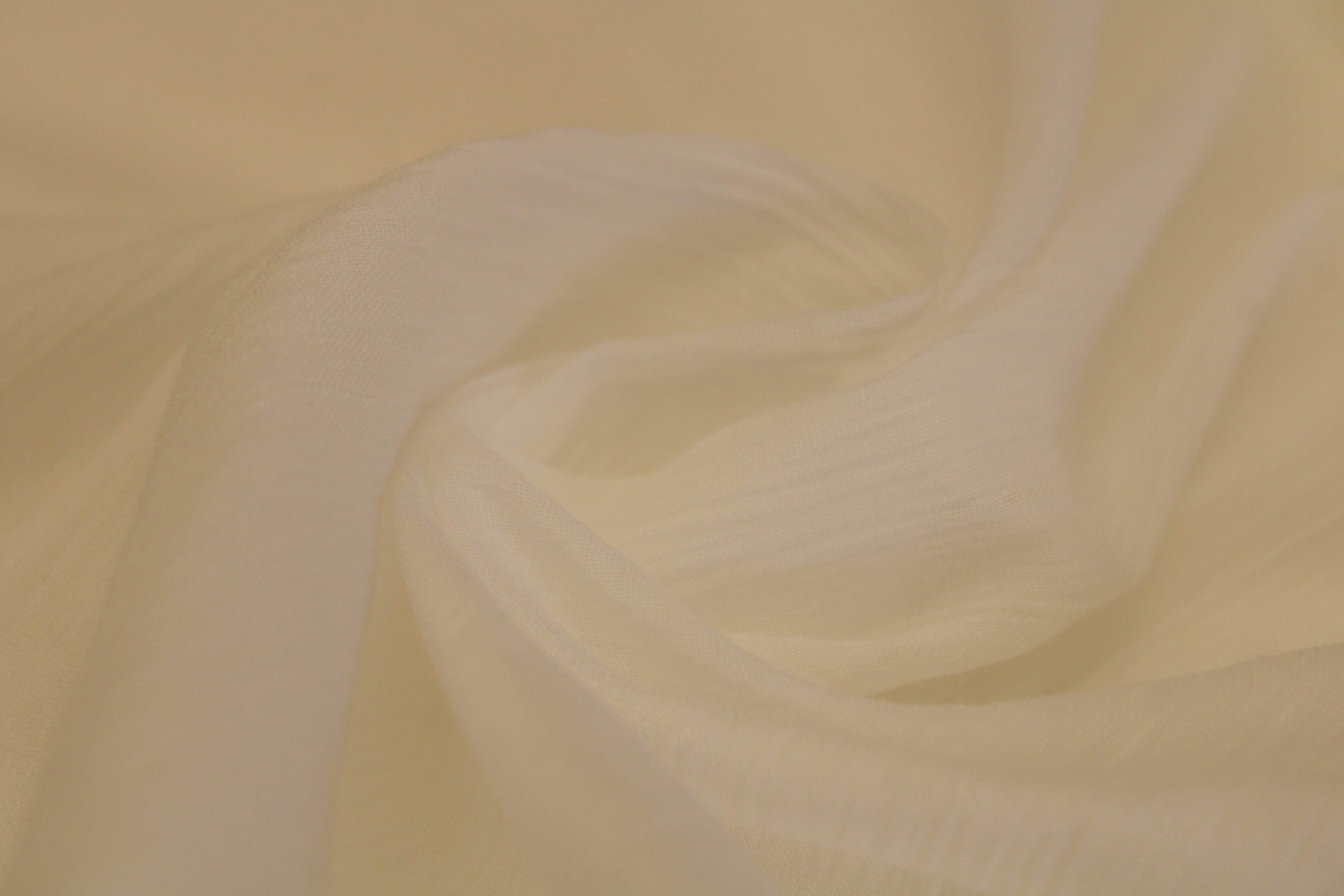 Plain Mul Cotton Crush Fabric - White Dyeable - M'Foks
