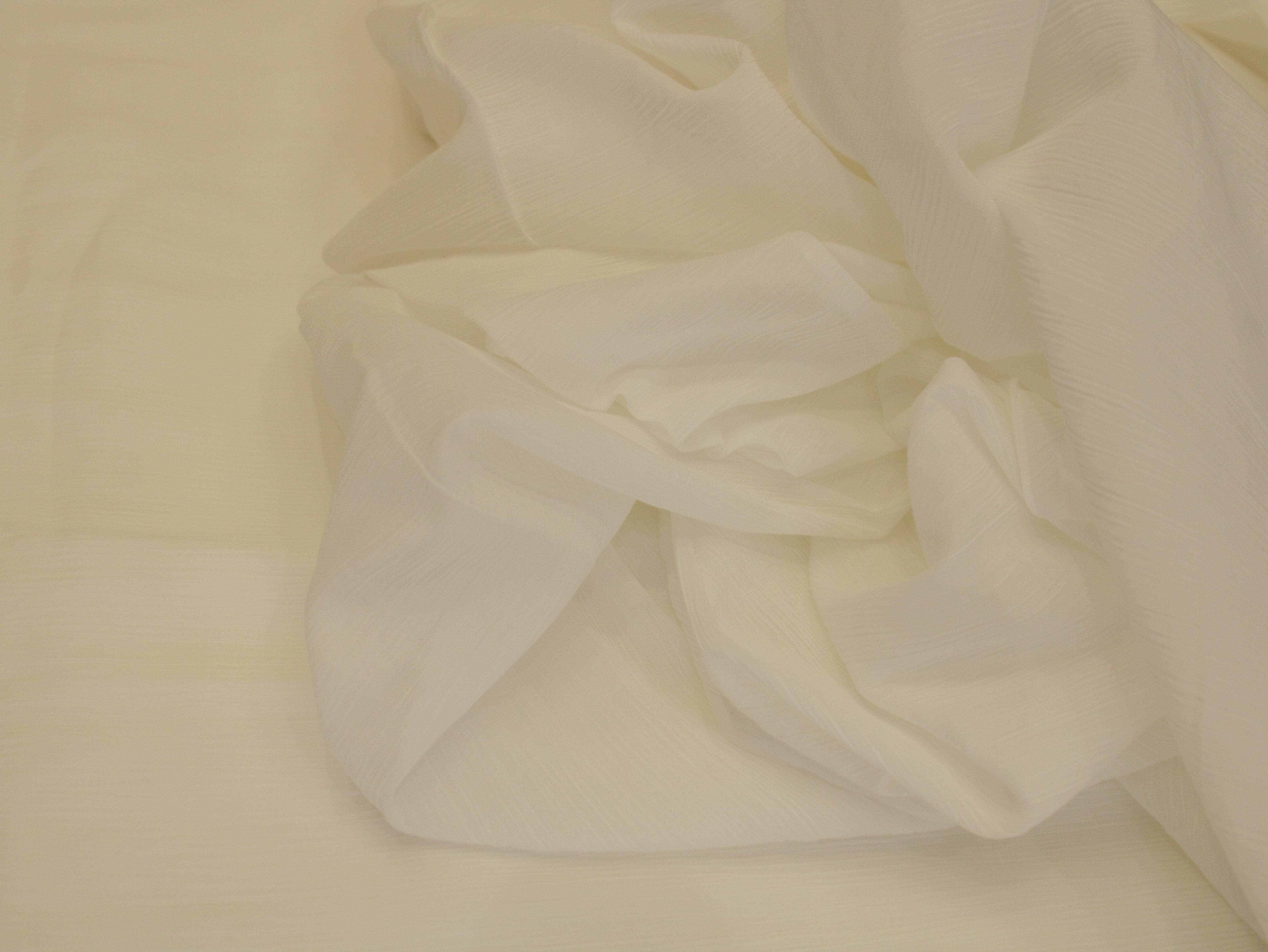 Plain Mul Cotton Crush Fabric - White Dyeable - M'Foks