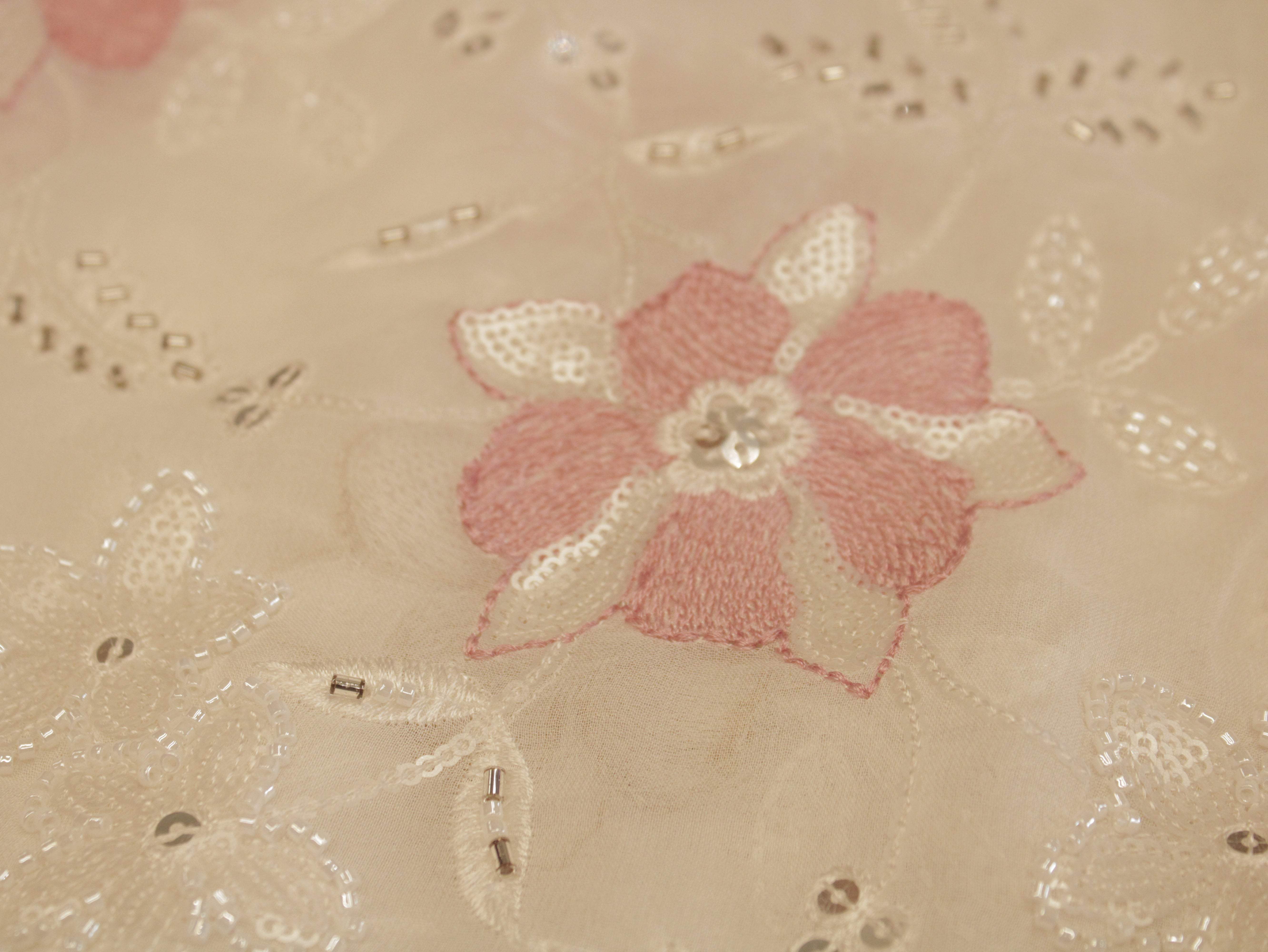Premium Georgette Fabric with Rich Pearl Work - Multicolor - M'Foks
