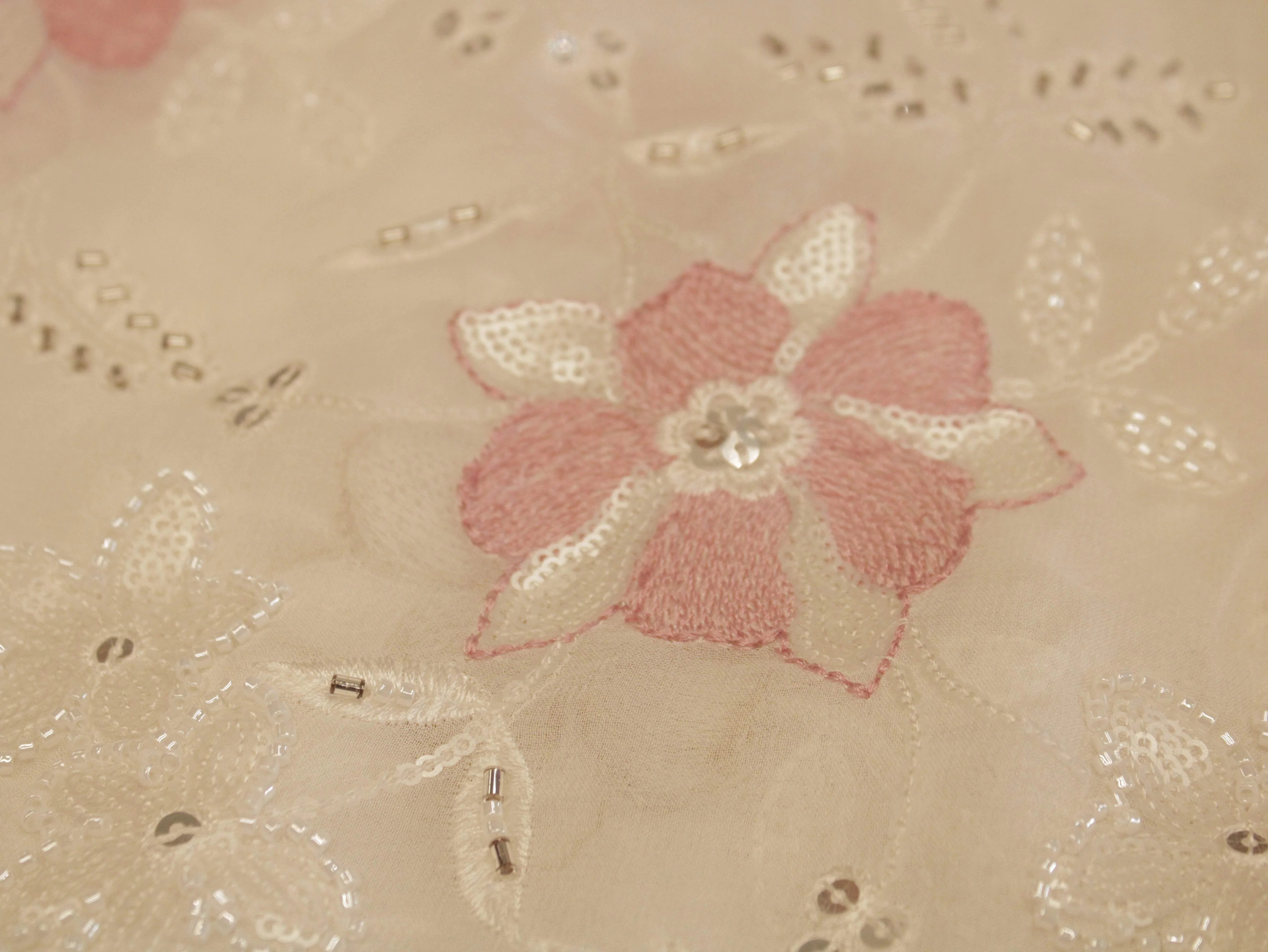 Premium Georgette Fabric with Rich Pearl Work - Multicolor - M'Foks