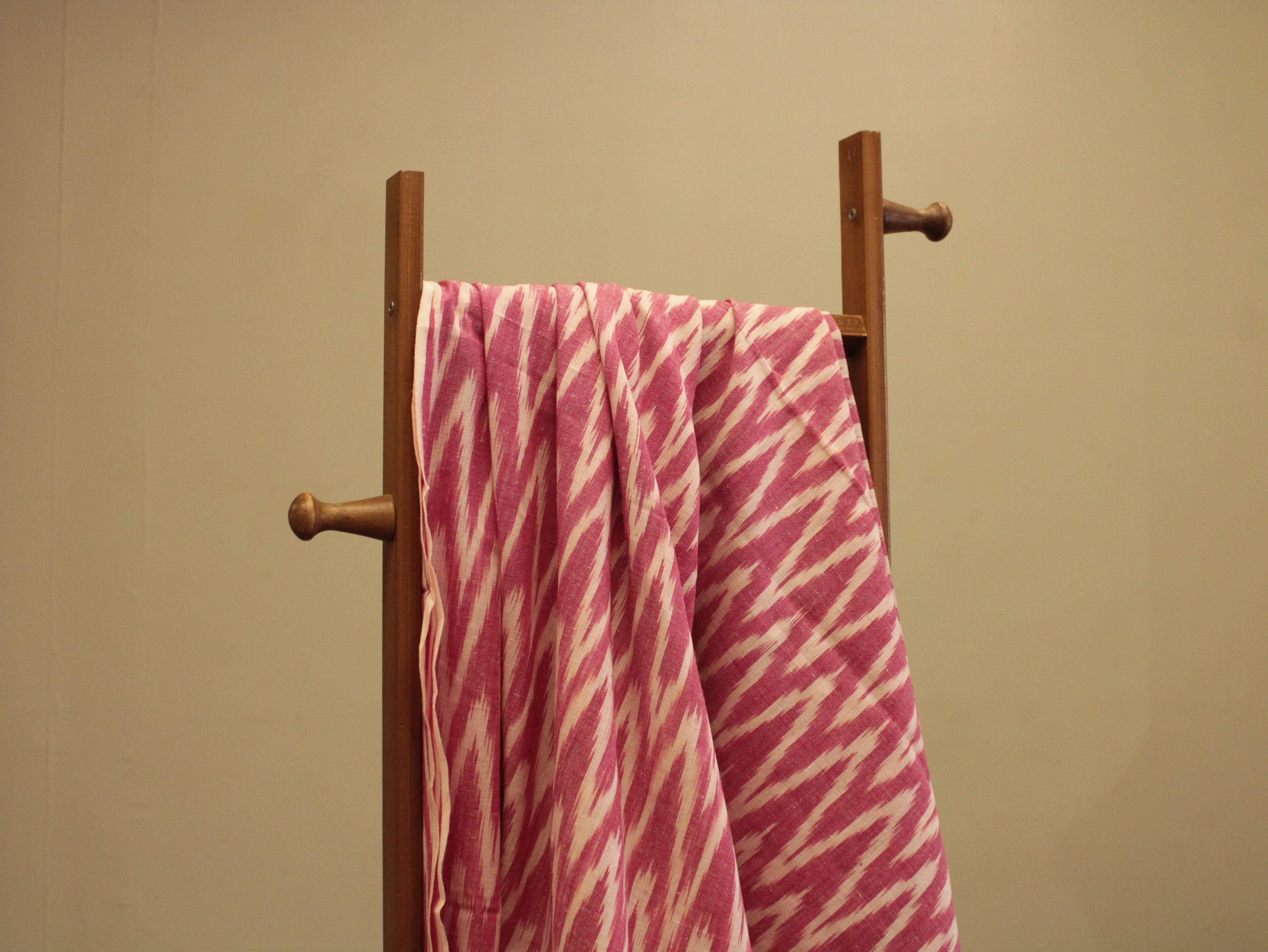 Ikat Woven Cotton Fabric - Peach - M'Foks