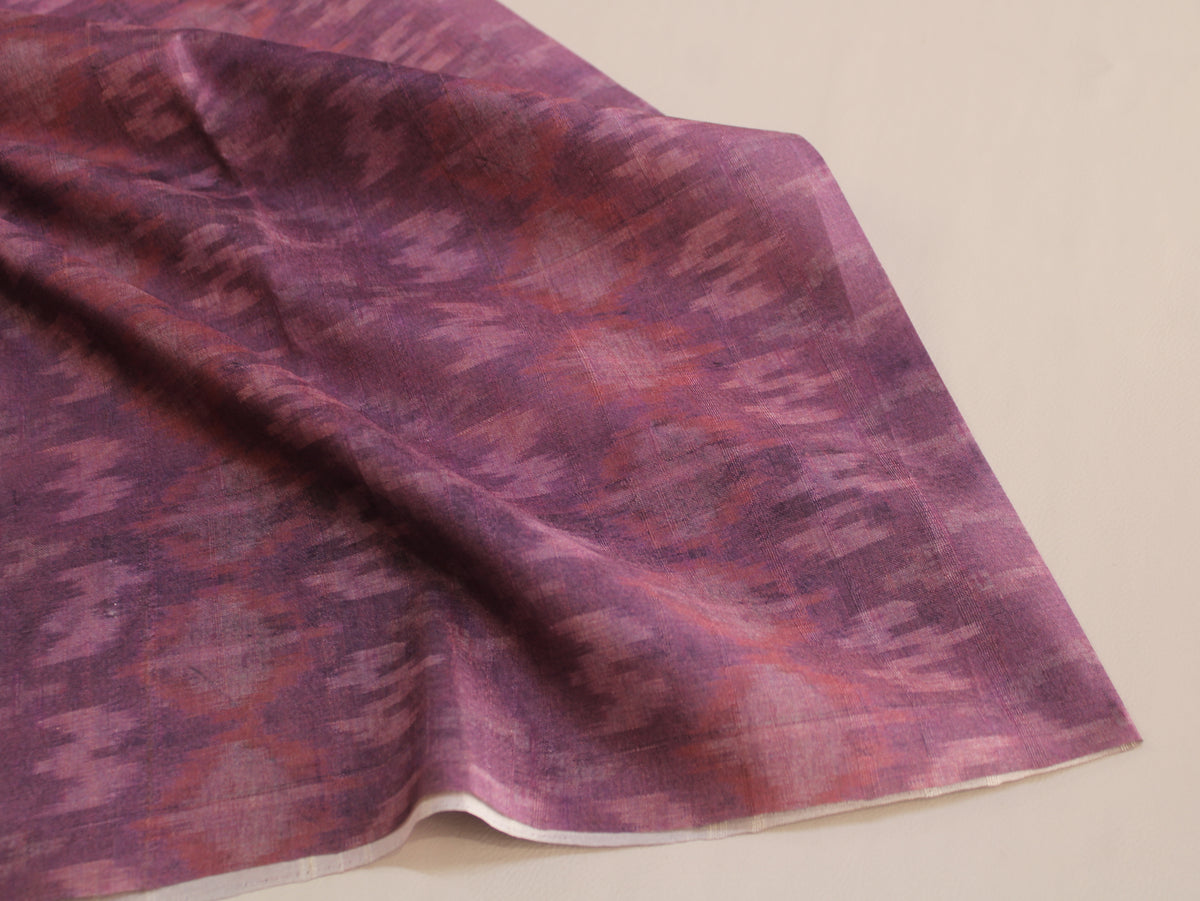 Tissu imprimé Ikat effet Matka de soie artificielle