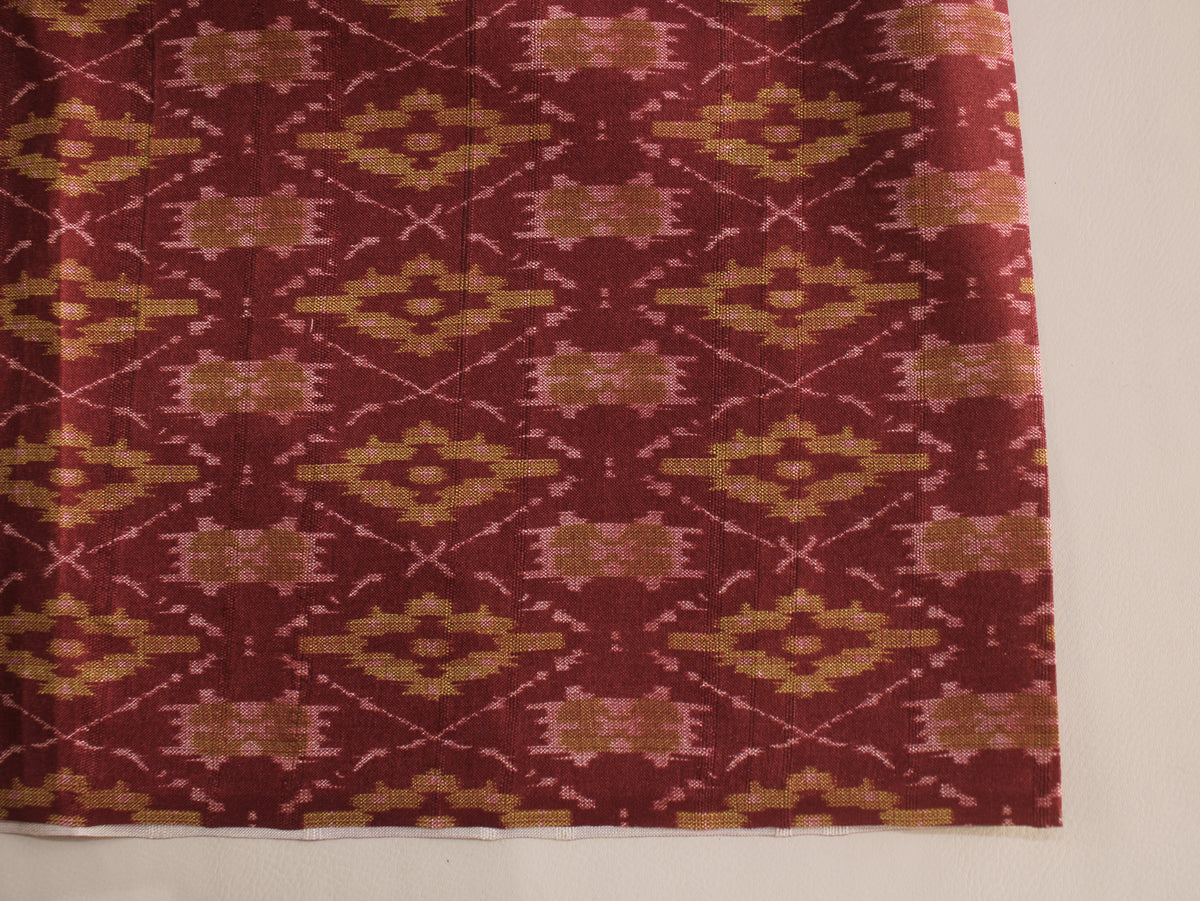 Tissu imprimé Ikat effet Matka de soie artificielle