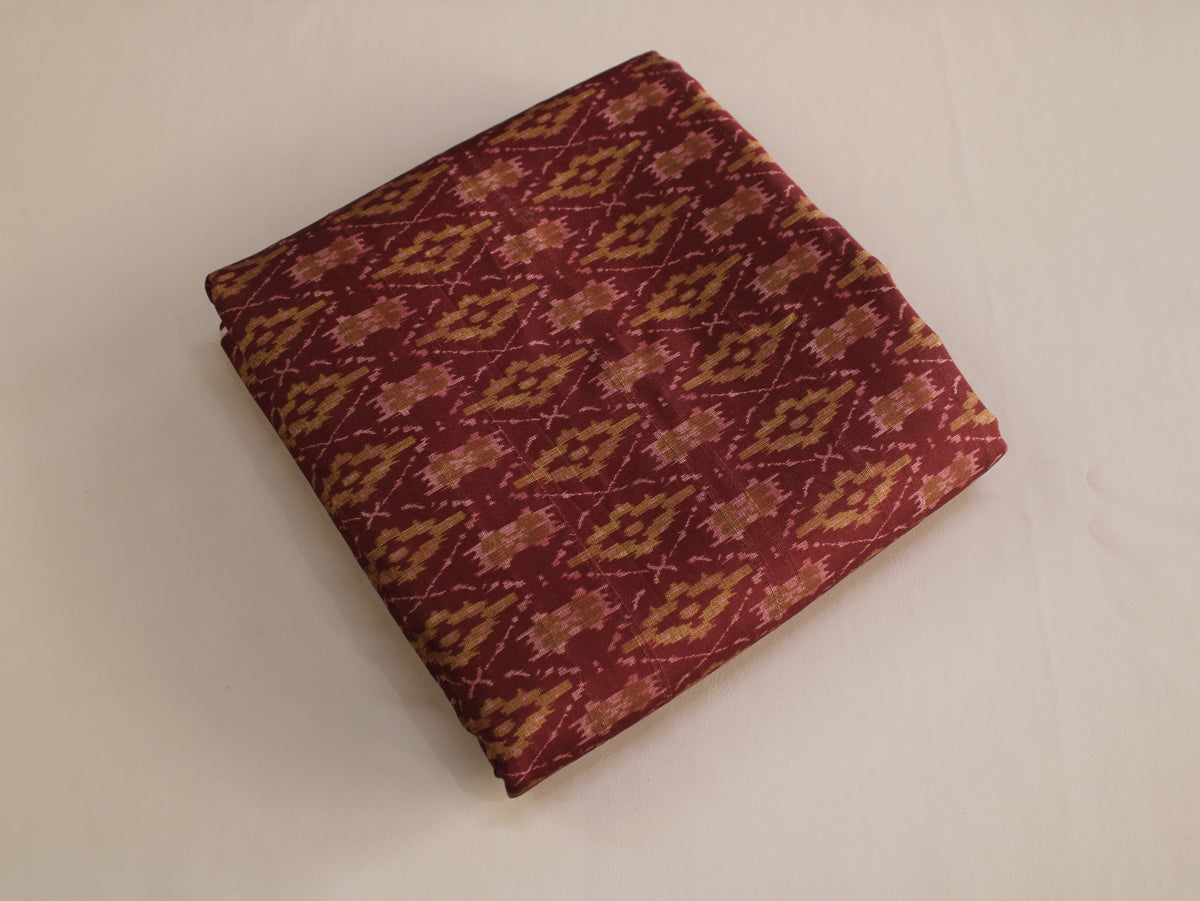 Tissu imprimé Ikat effet Matka de soie artificielle
