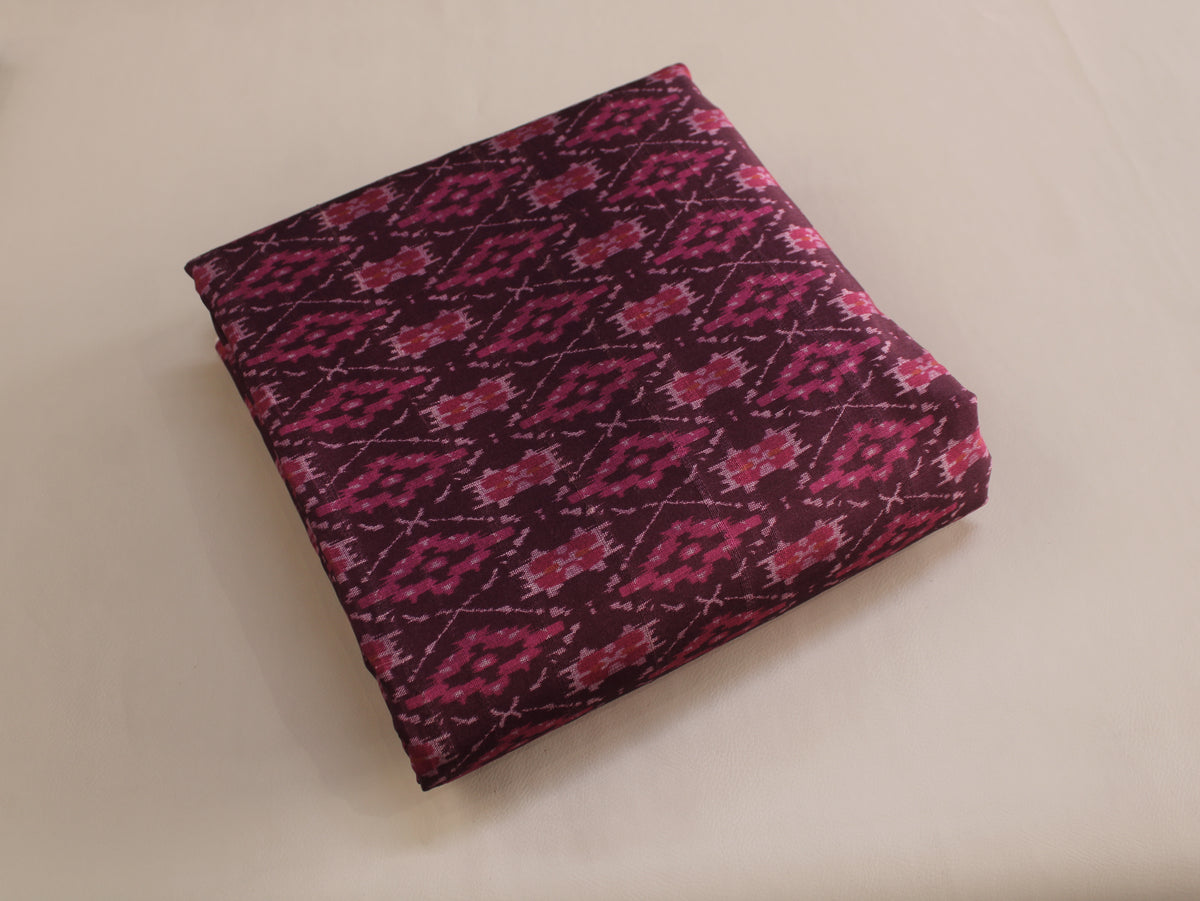 Tissu imprimé Ikat effet Matka de soie artificielle