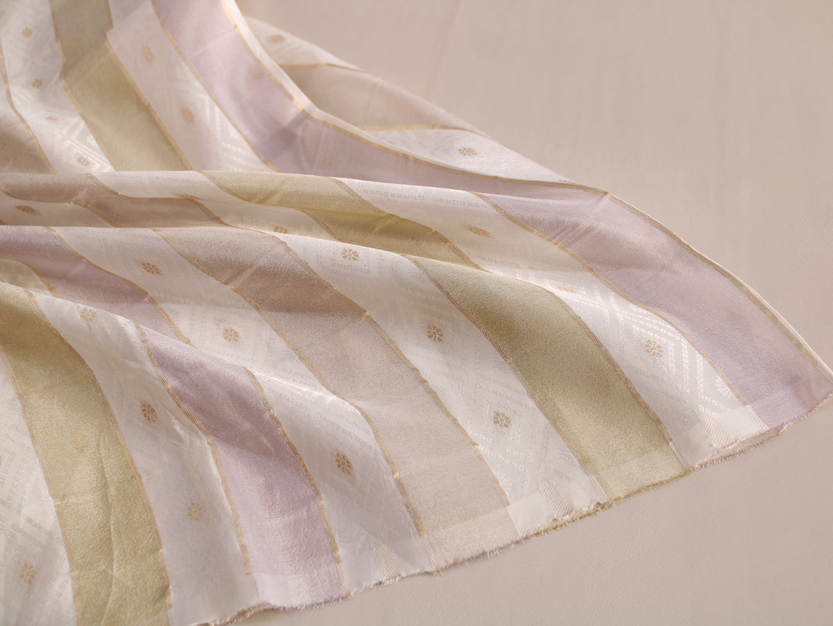Upada Silk Jacquard Weft Stripe Fabric | 44 Inch