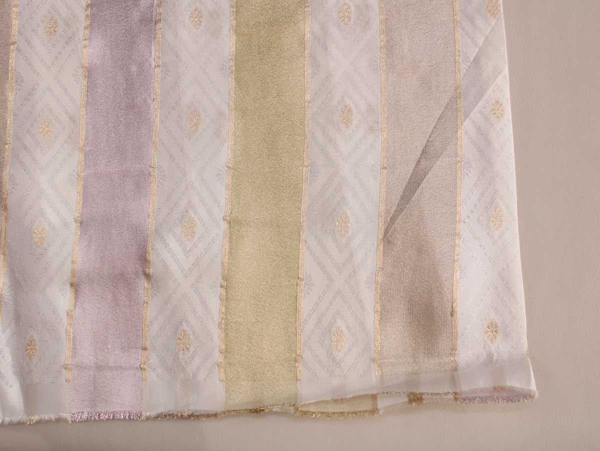 Upada Silk Jacquard Weft Stripe Fabric | 44 Inch