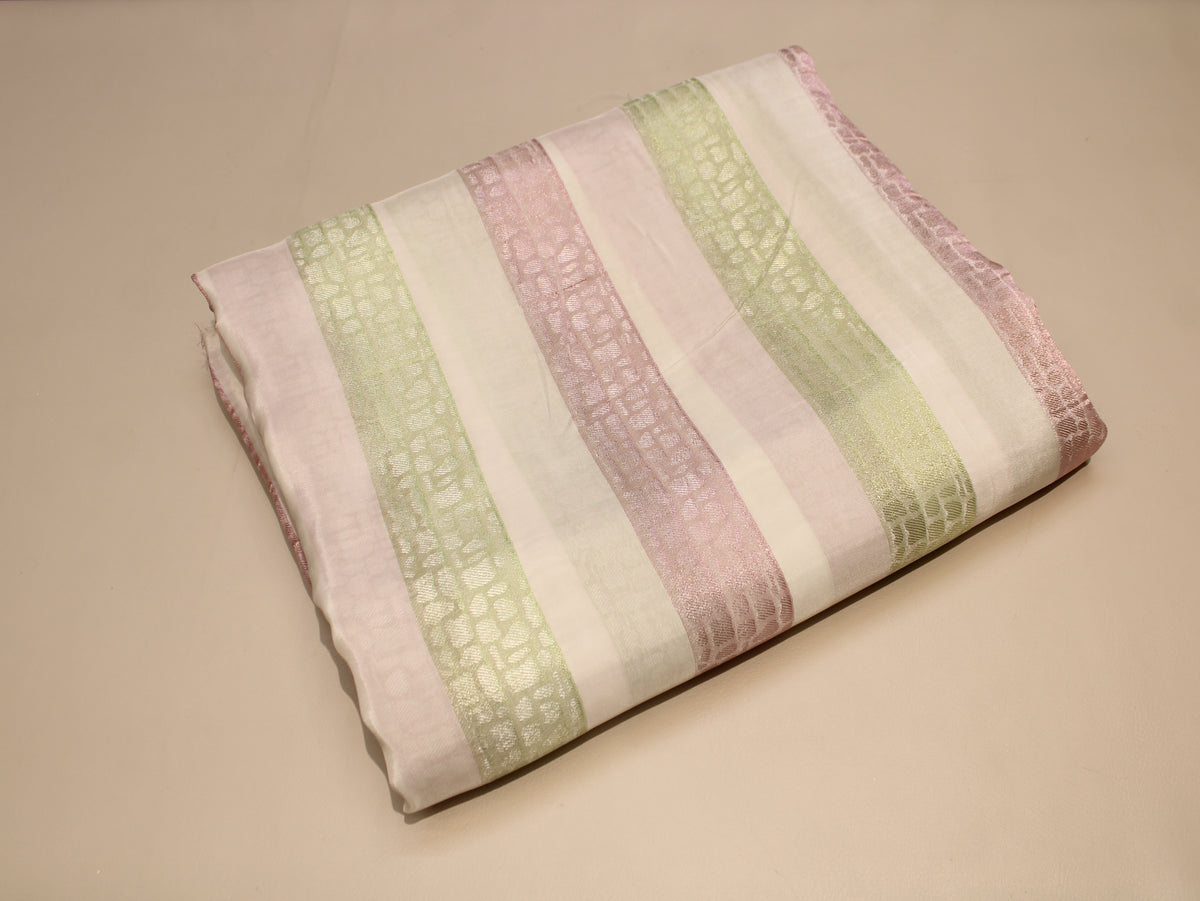 Tissu Jacquard Rayé Auto-Tissé Cosmos – Finition Pastel Multicolore