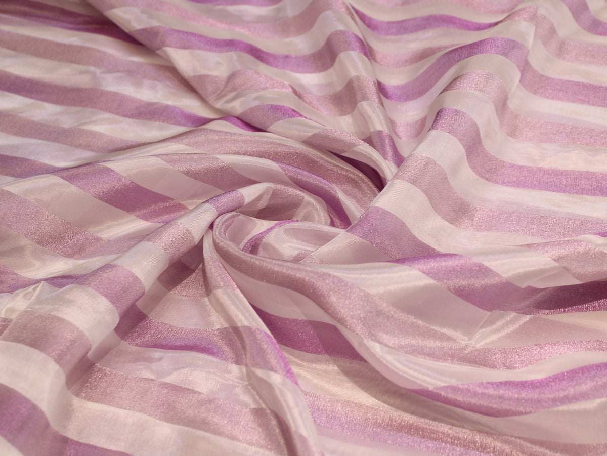 Tissu Jacquard Rayé Auto-Tissé Cosmos – Finition Pastel Multicolore