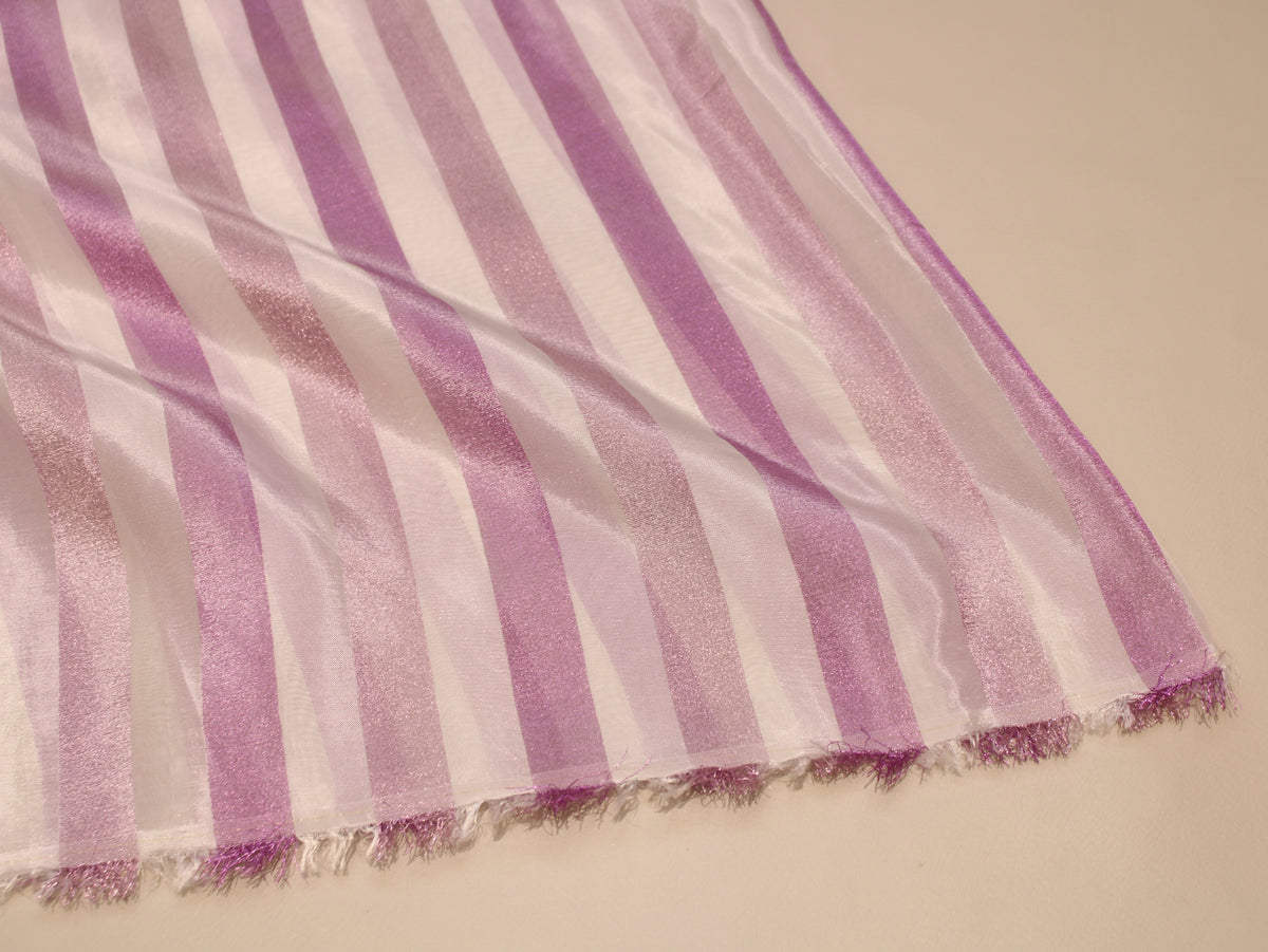 Tissu Jacquard Rayé Auto-Tissé Cosmos – Finition Pastel Multicolore