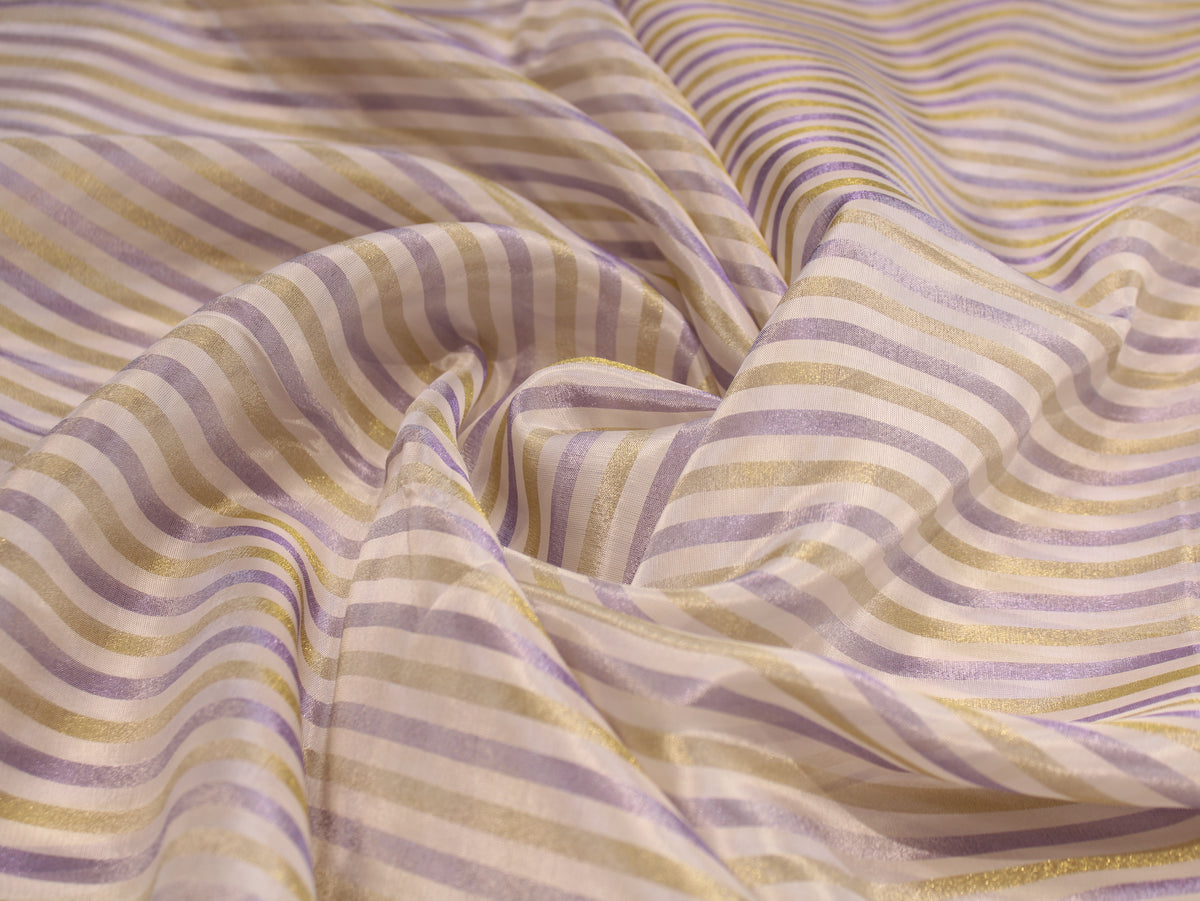 Tissu Jacquard Rayé Auto-Tissé Cosmos – Finition Pastel Multicolore