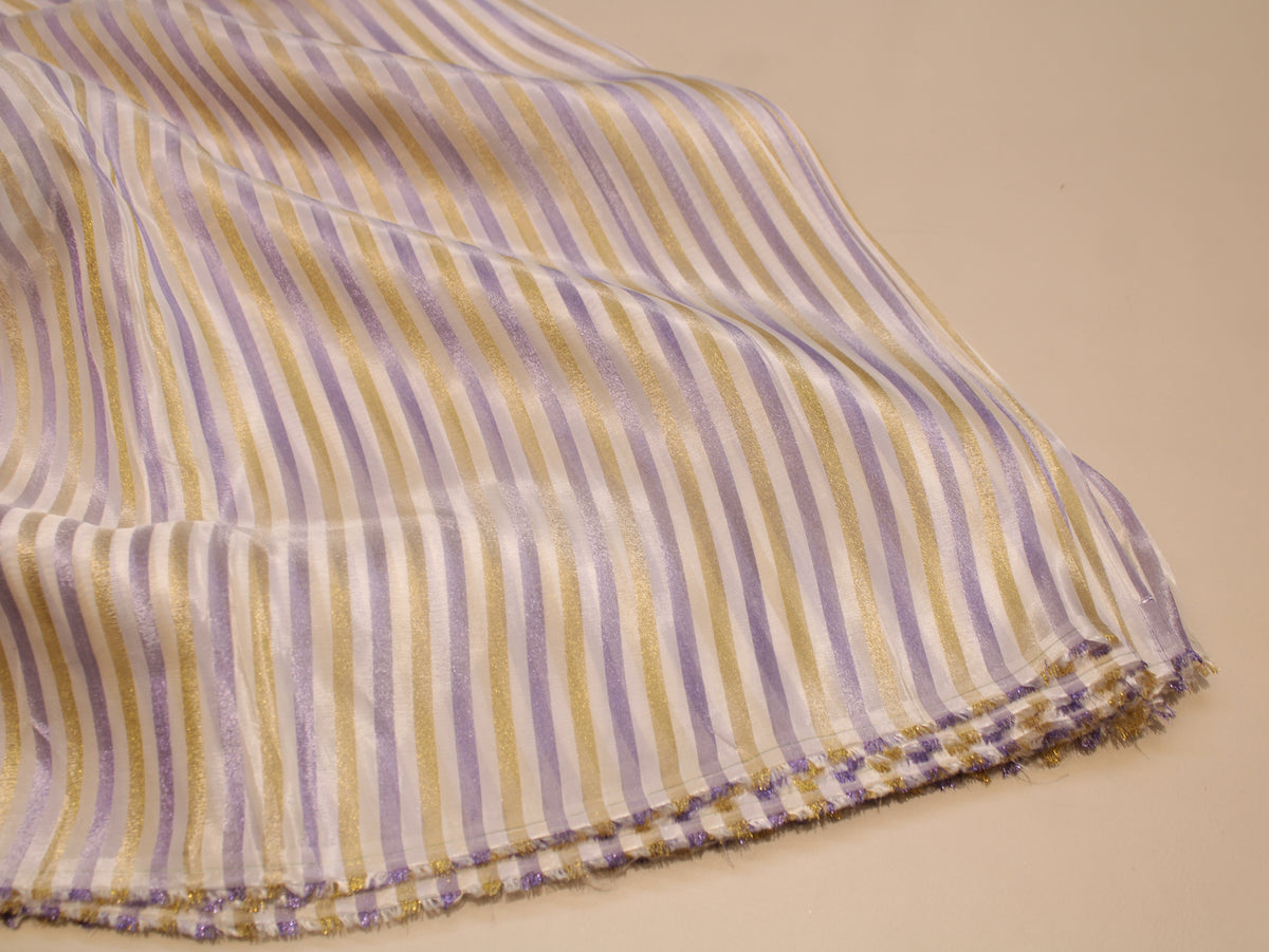 Tissu Jacquard Rayé Auto-Tissé Cosmos – Finition Pastel Multicolore