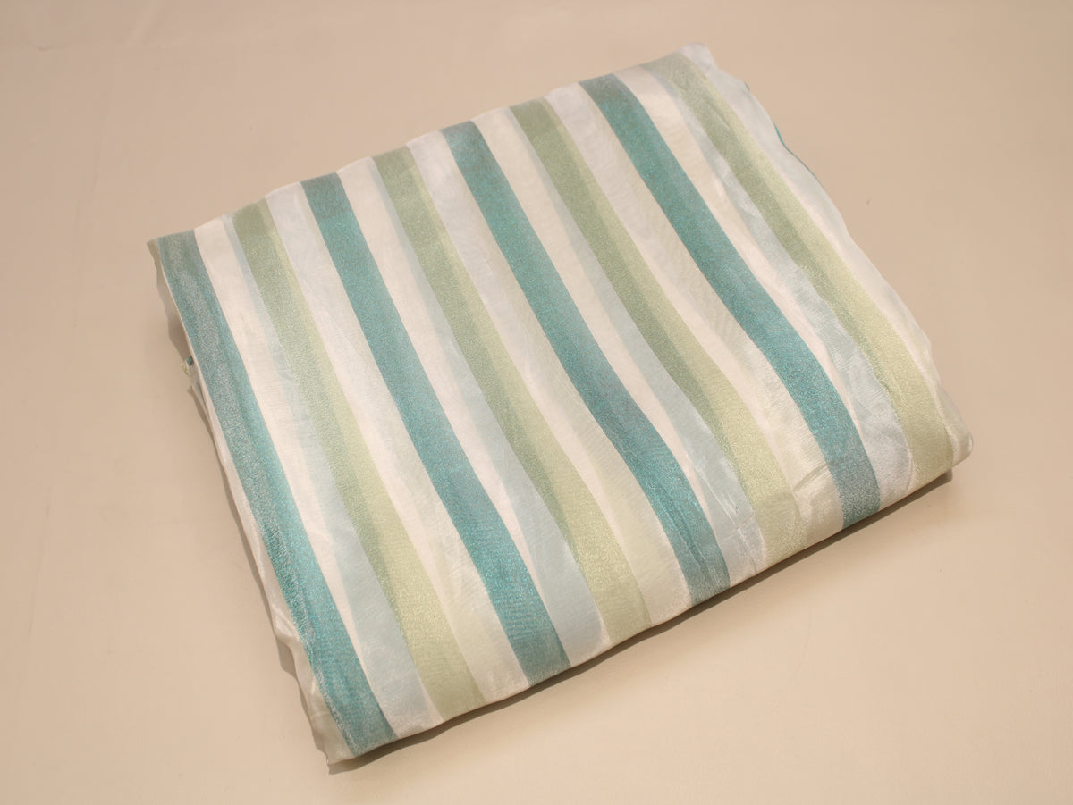 Tissu Jacquard Rayé Auto-Tissé Cosmos – Finition Pastel Multicolore