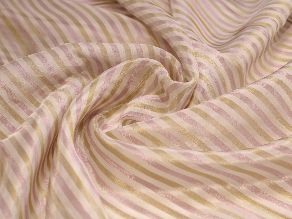 Tissu Jacquard Rayé Auto-Tissé Cosmos – Finition Pastel Multicolore