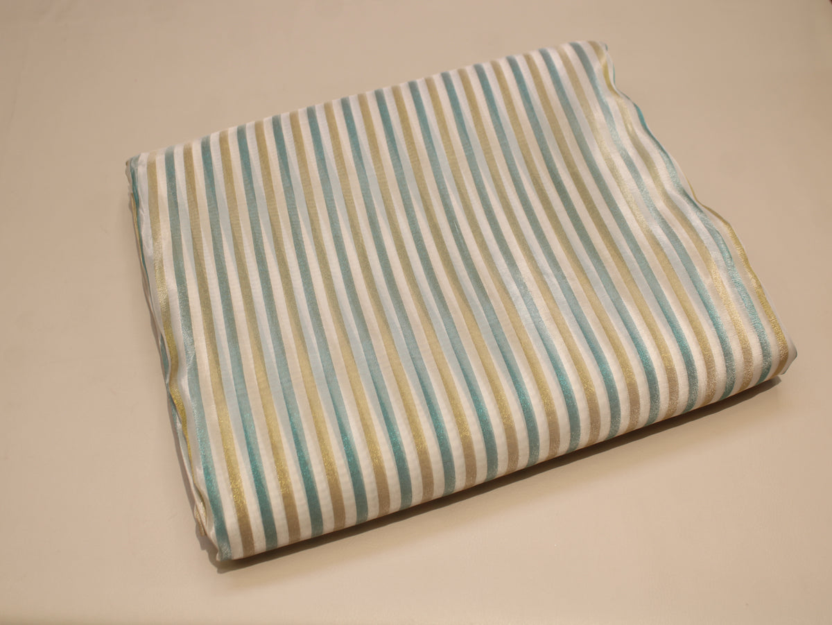 Tissu Jacquard Rayé Auto-Tissé Cosmos – Finition Pastel Multicolore