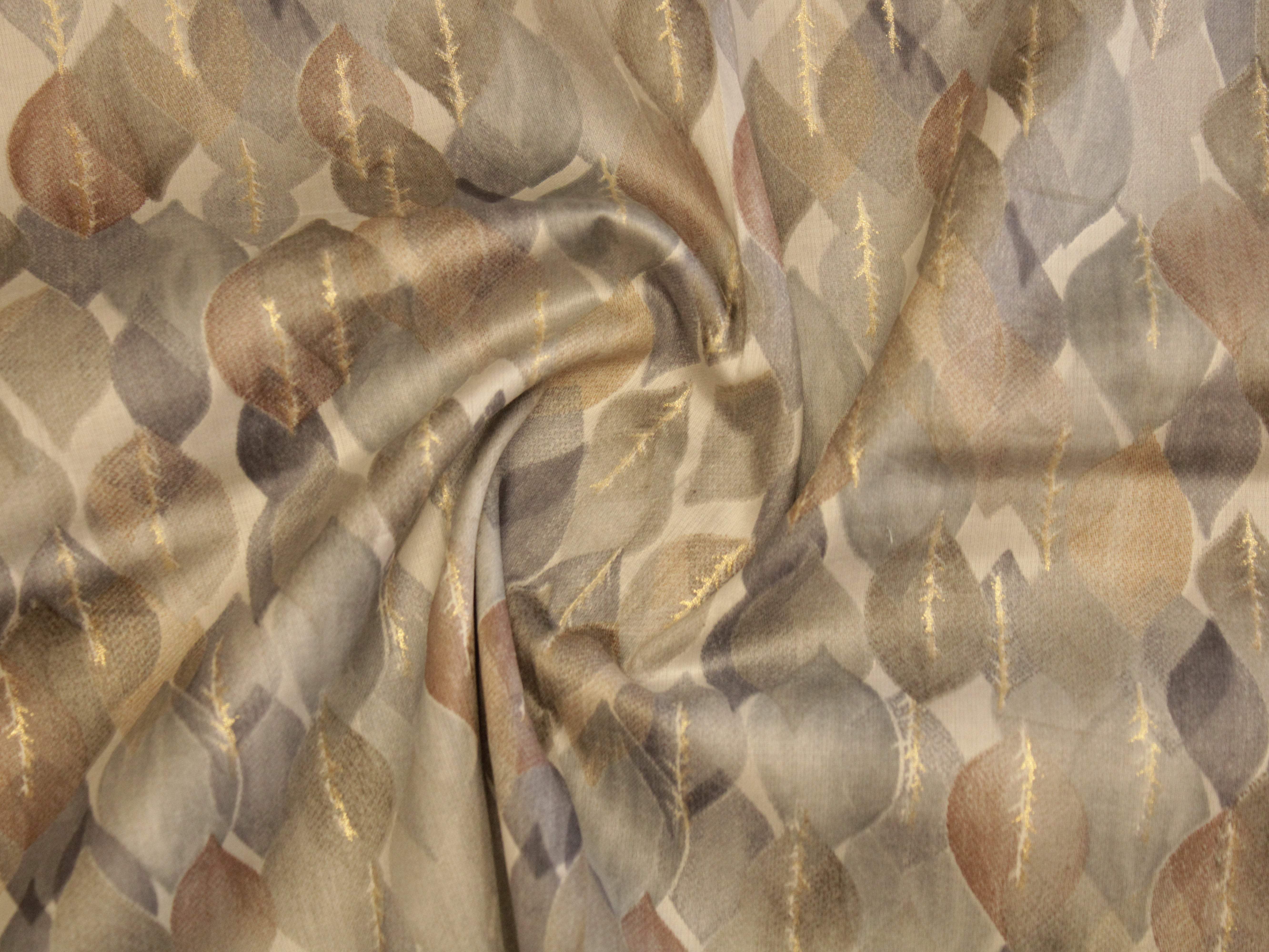 Digital Print Giza Cotton fabric - Grey - M'Foks