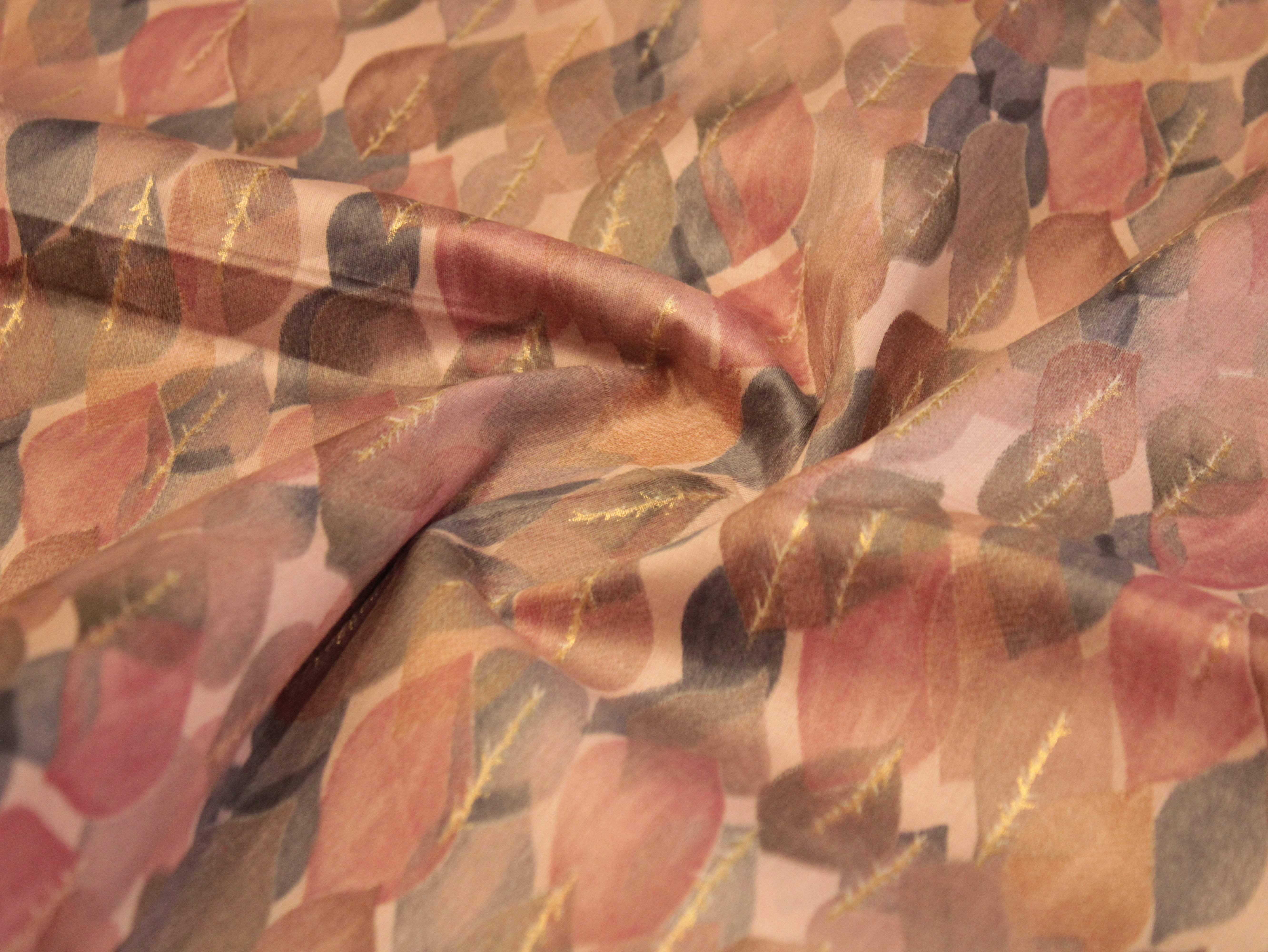 Digital Print Giza Cotton fabric - Peach - M'Foks