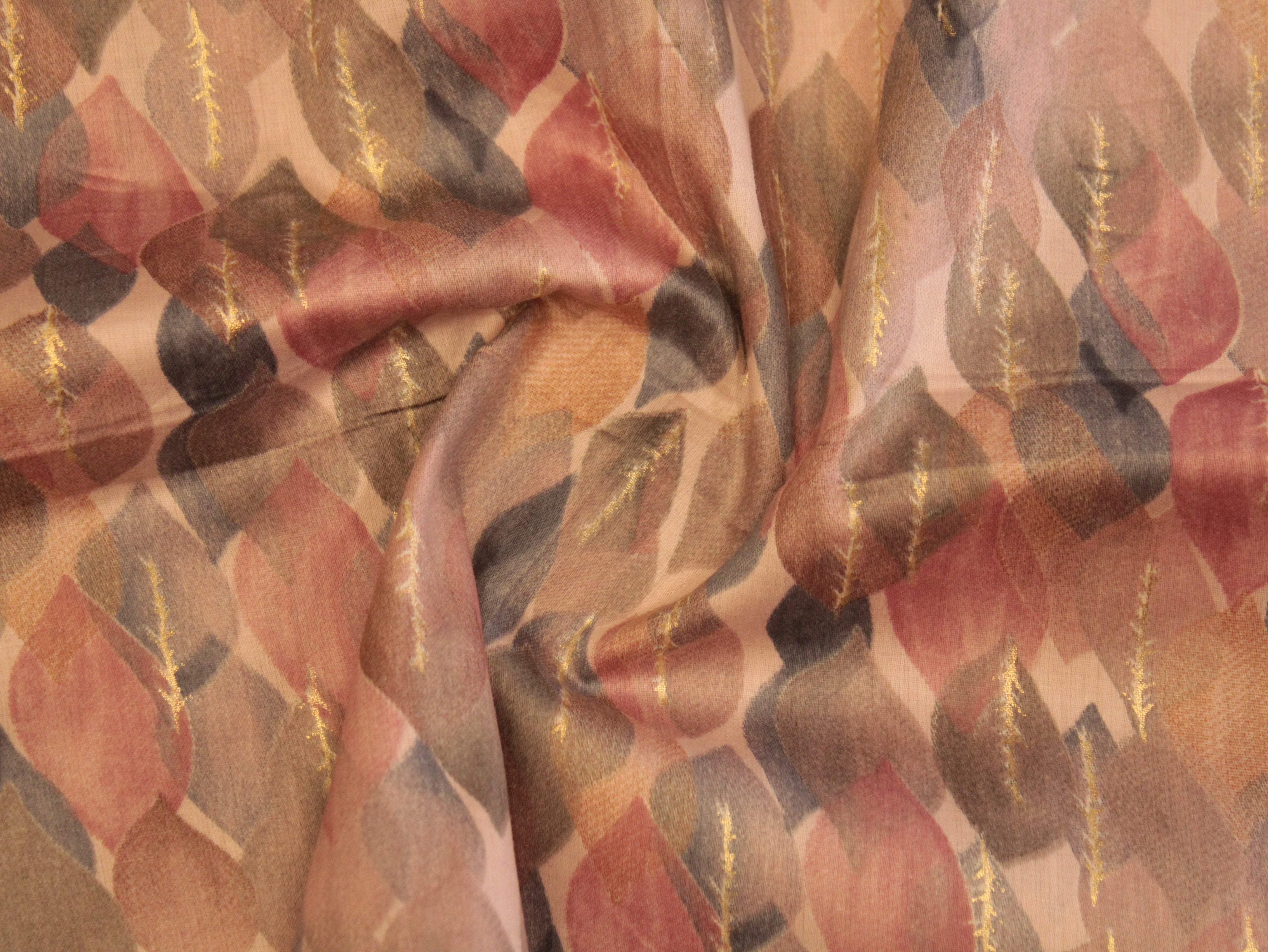Digital Print Giza Cotton fabric - Peach - M'Foks