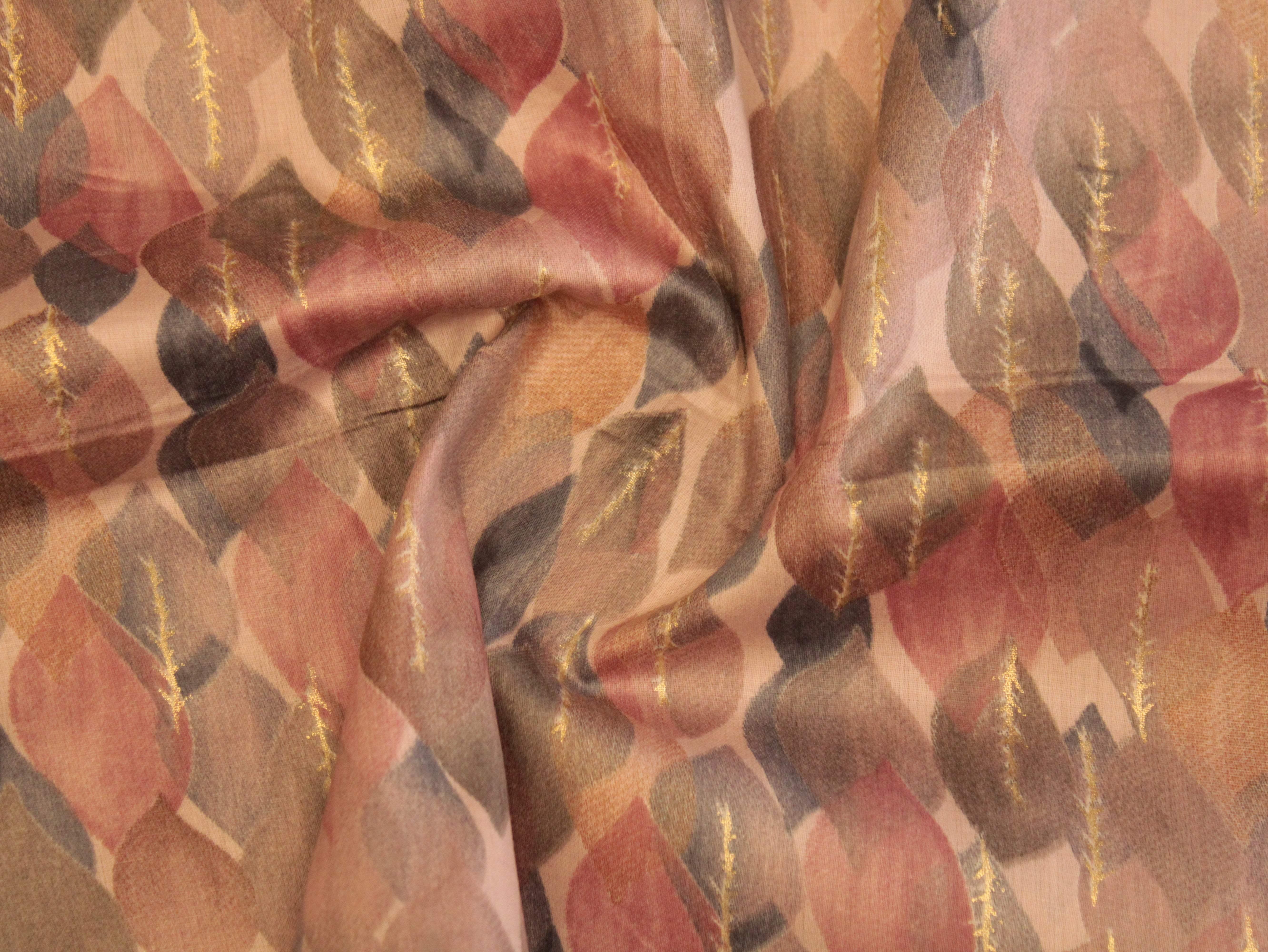 Digital Print Giza Cotton fabric - Peach - M'Foks