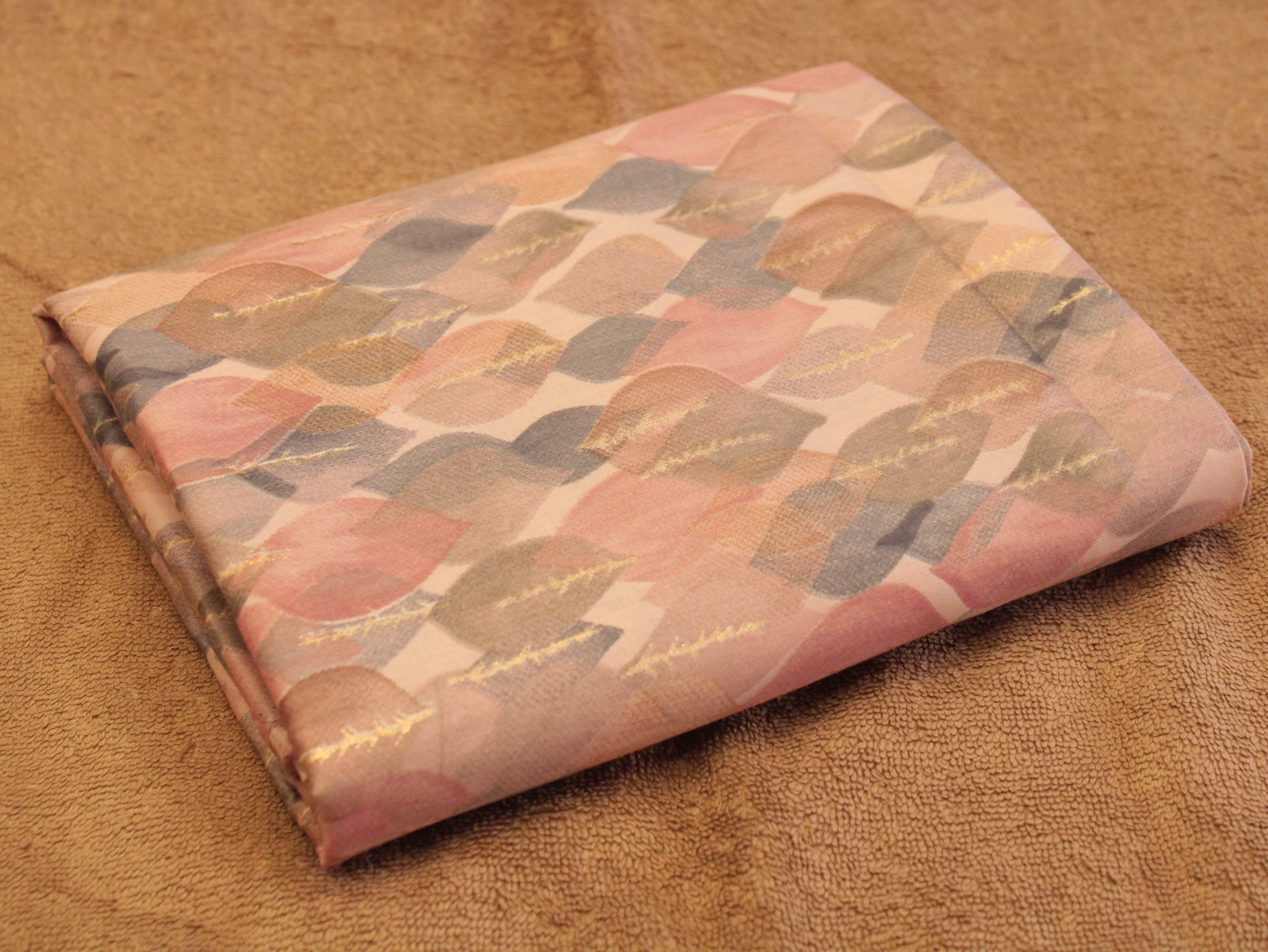 Digital Print Giza Cotton fabric - Peach - M'Foks