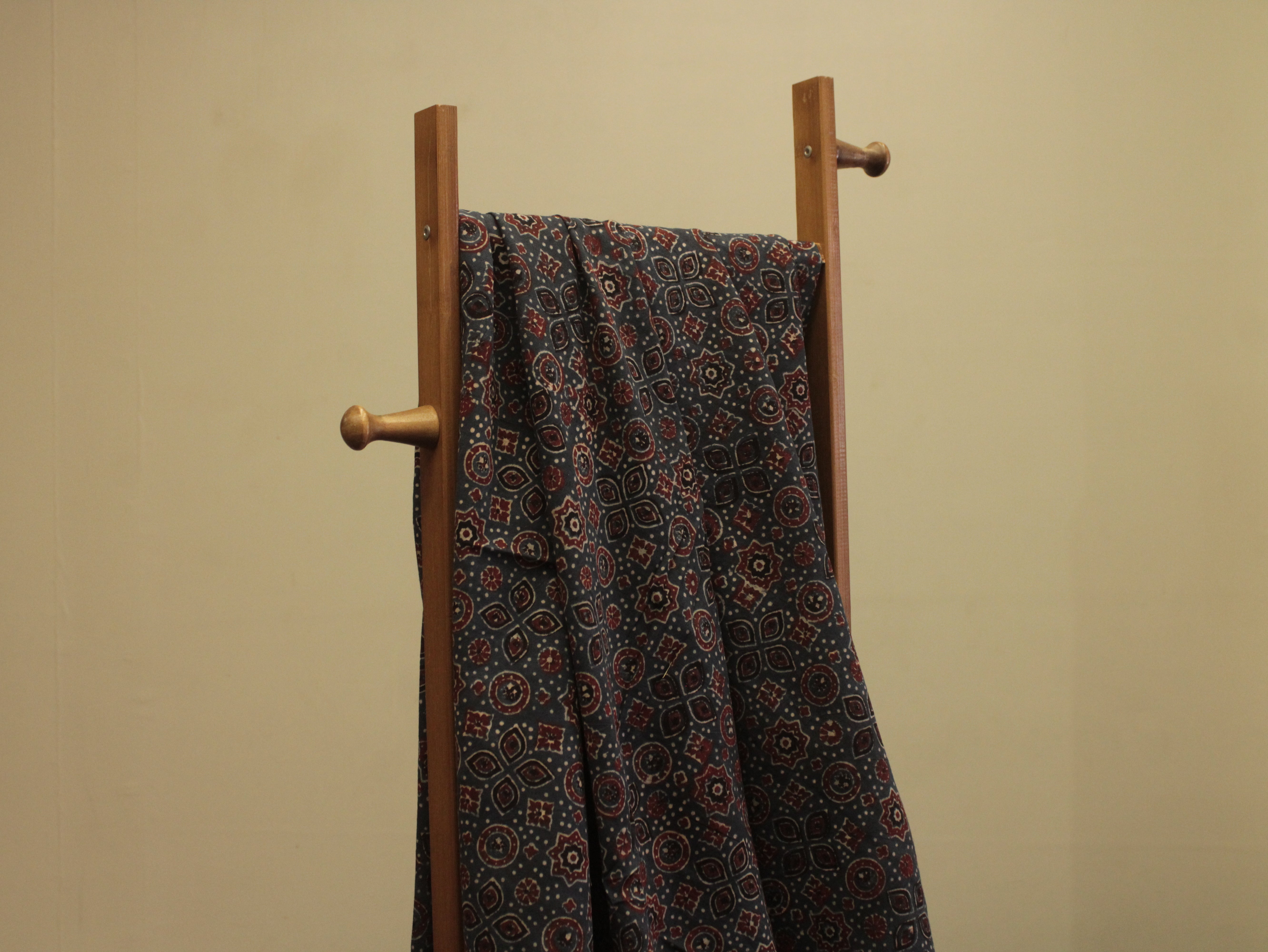 Premium Cotton Ajrakh Hand Block Print Fabric - Indigo