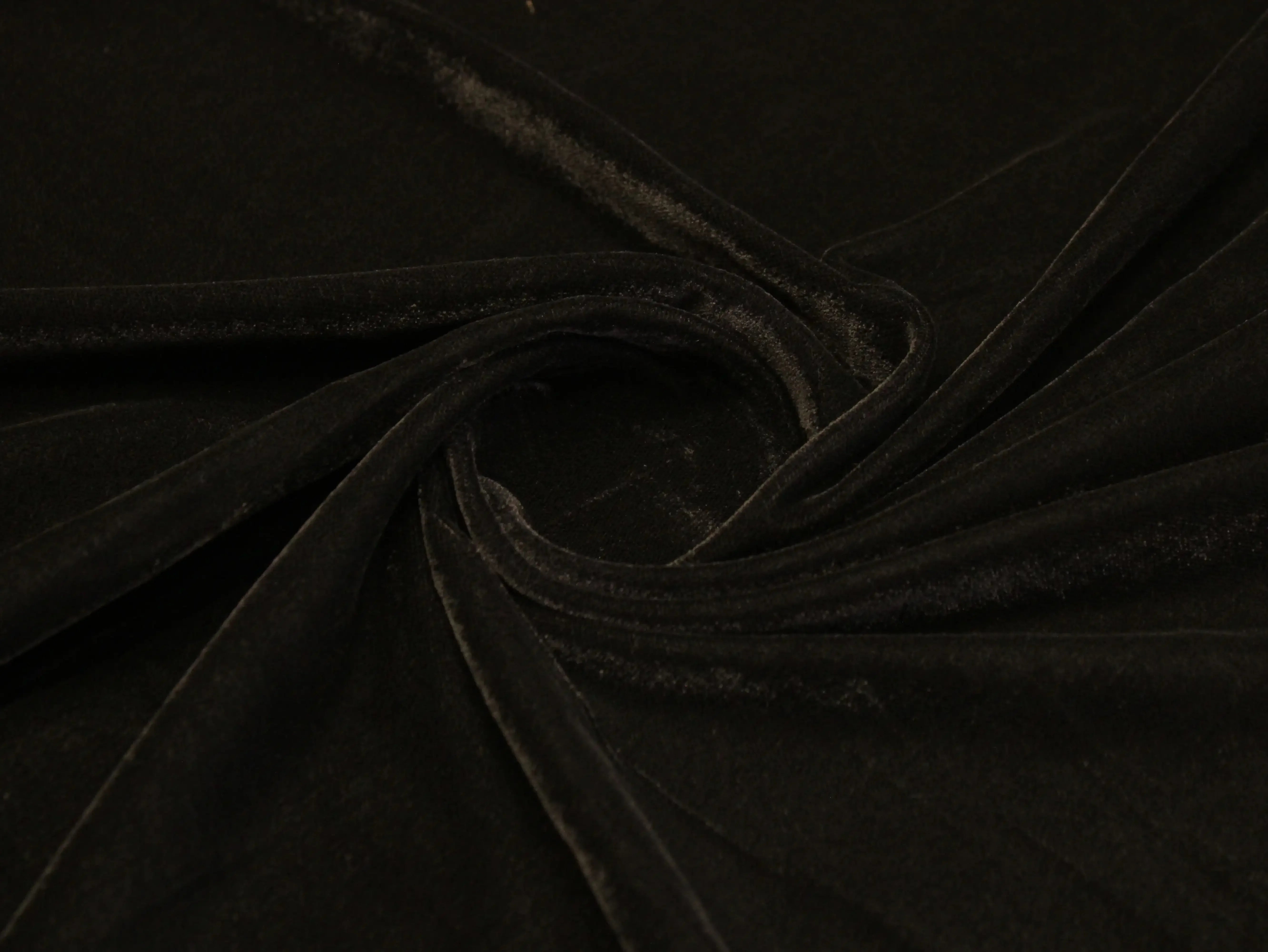 Premium Plain Micro Velvet Fabric - Black - M'Foks